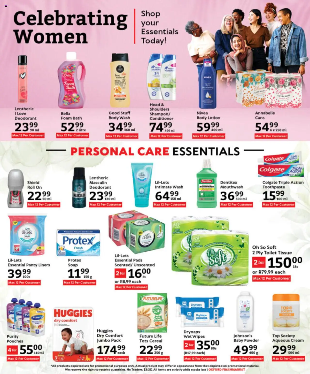 Oxford Freshmarket Specials │ valid from 06.08.2025 | Page: 16 | Products: Toilet, Bath, Cream, Deodorant