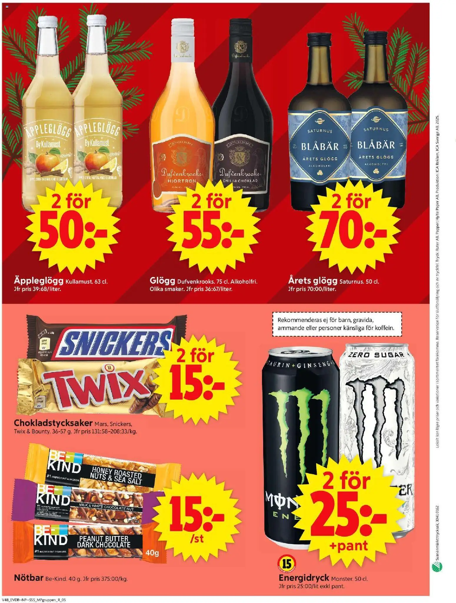 ICA Supermarket reklamblad aktuell från 24.11.2025 | Sida: 18 | Produkter: Salt, Energidryck, Papper, Hjortron