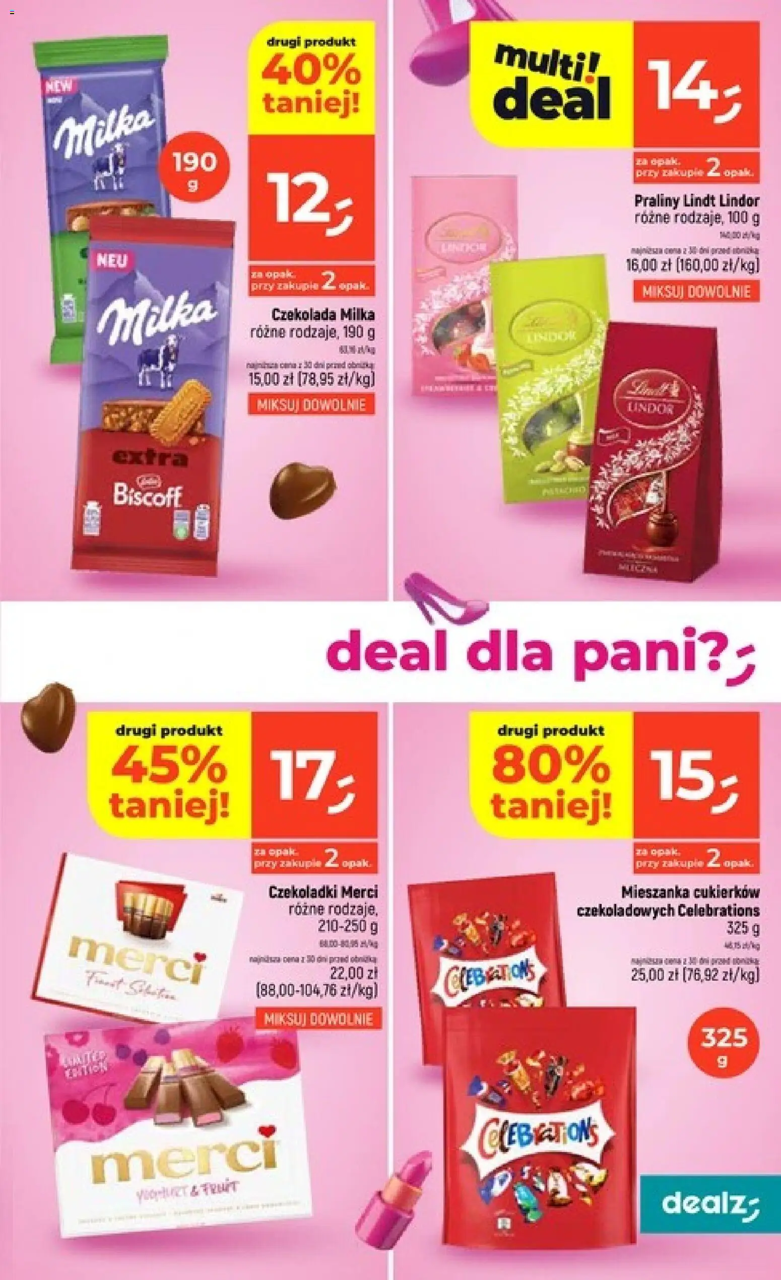 Dealz Gazetka od 26.02.2026 | Strona: 11 | Produkty: Praliny, Merci, Czekolada milka, Milka