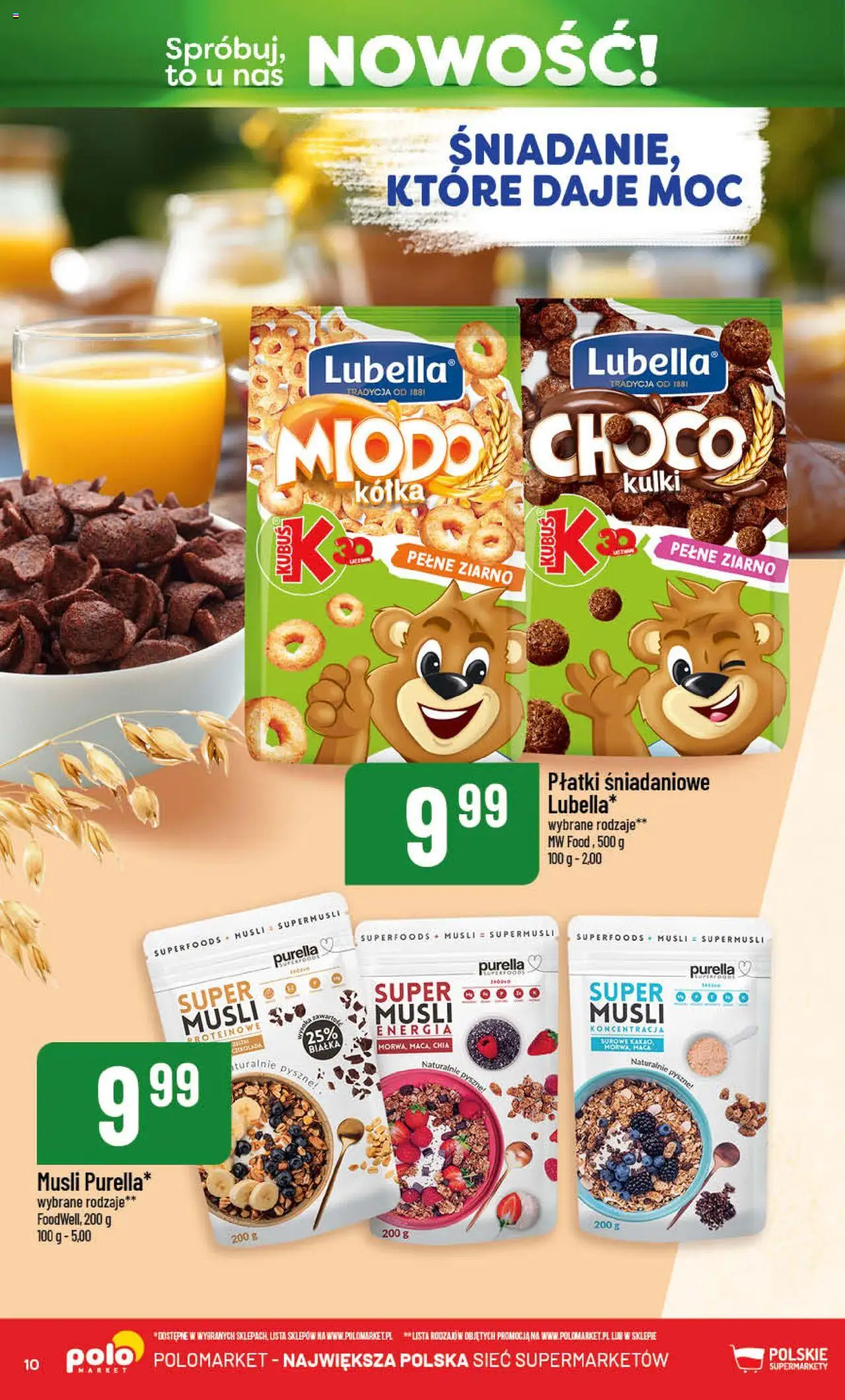 POLOmarket Gazetka - Nowości od 14.08.2025 | Strona: 10 | Produkty: Płatki śniadaniowe, Musli, Płatki