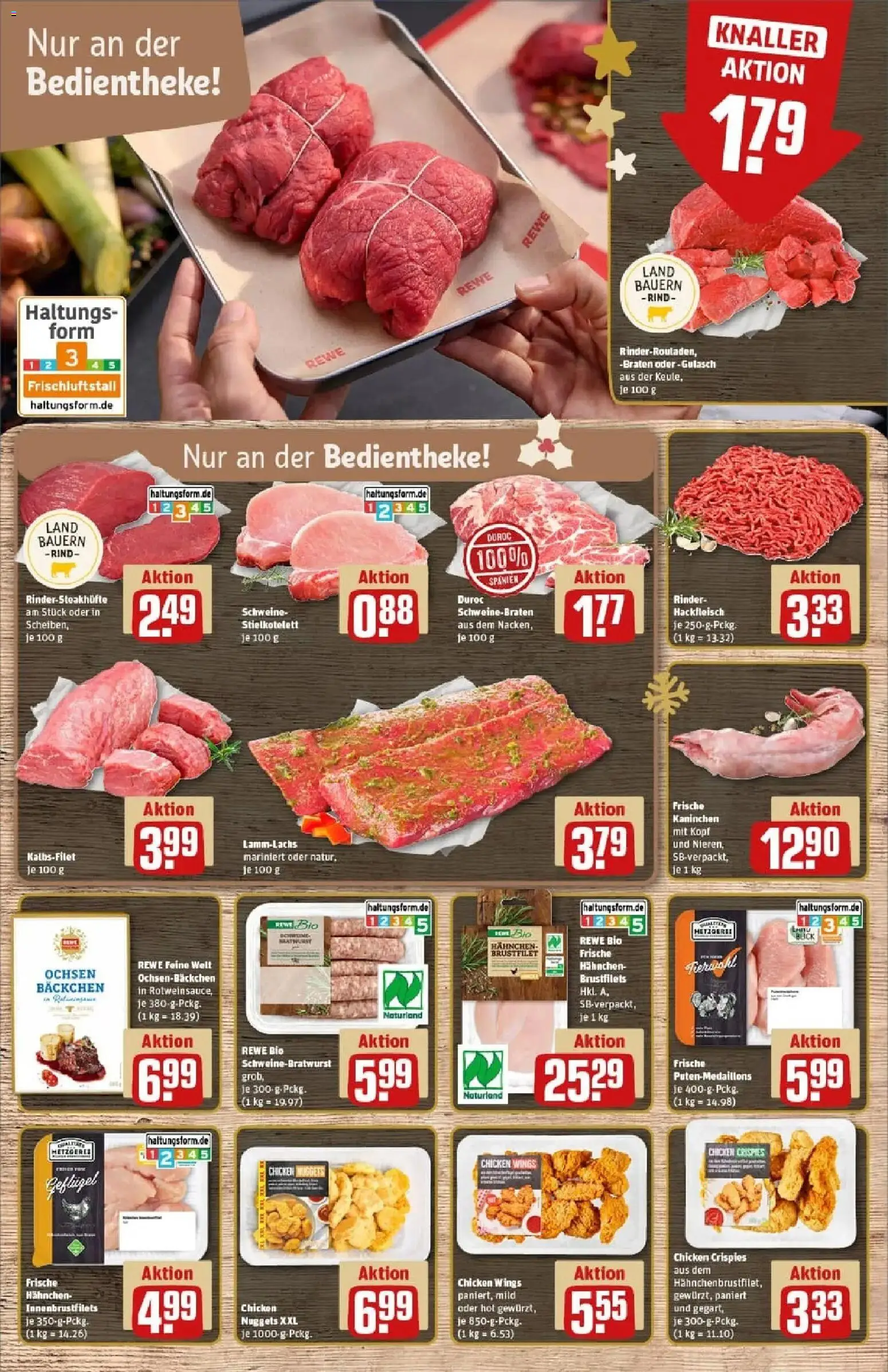 Rewe prospekt Waldbronn	 – gültig ab 23.11.2025 | Seite: 8 | Produkte: Hahnchen, Kaninchen, Gulasch, Hackfleisch
