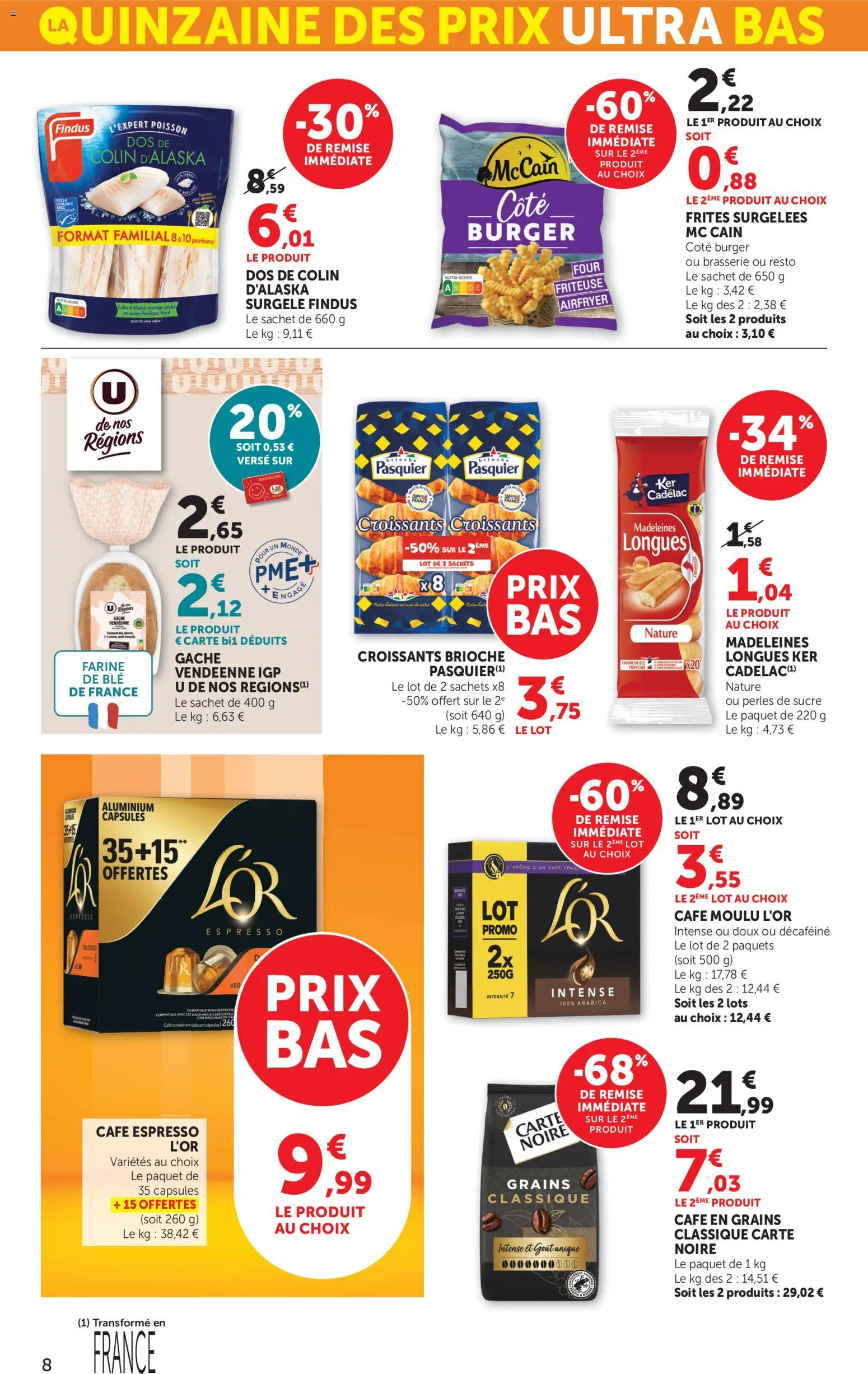 {H1} | Page: 8 | Produits: Friteuse, Café en grains, Café, Poisson