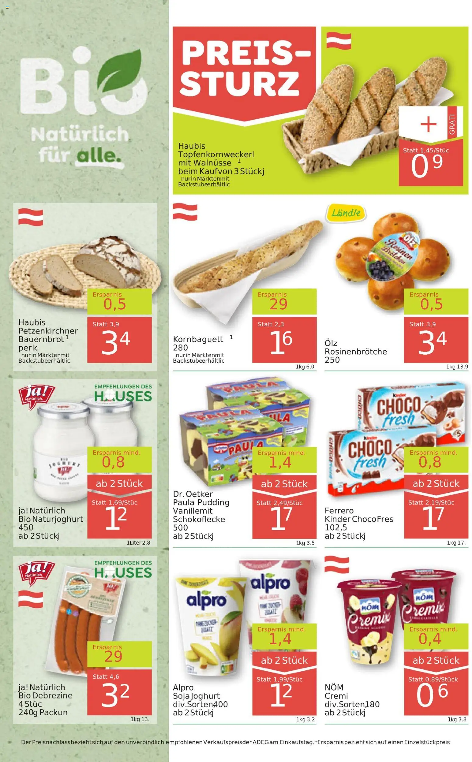 ADEG Vorarlberg gültig ab 30.10.2025 | Seite: 2 | Produkte: Rosinen, Joghurt