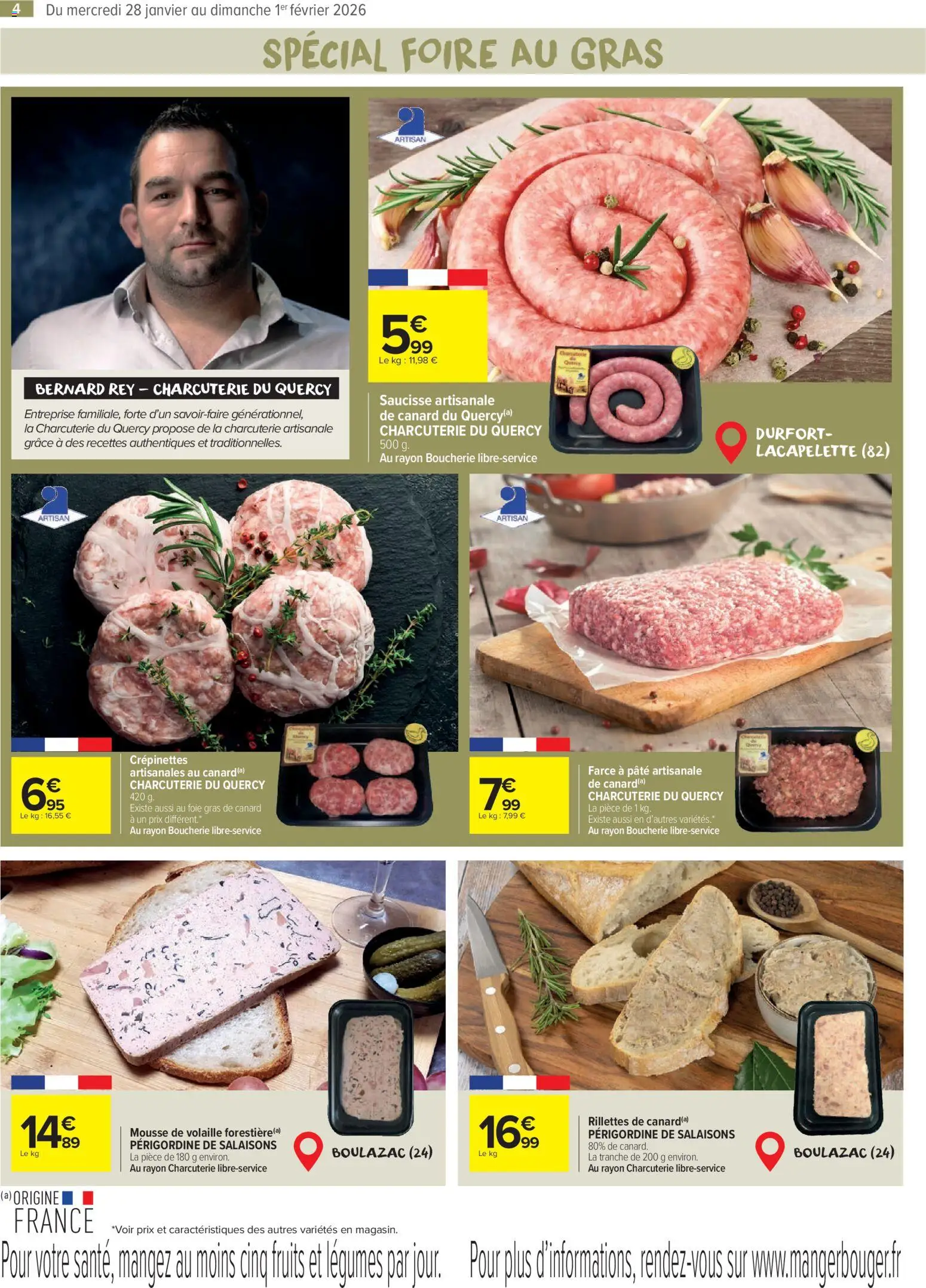 {H1} | Page: 4 | Produits: Foie Gras de Canard, Volaille, Mousse, Saucisse