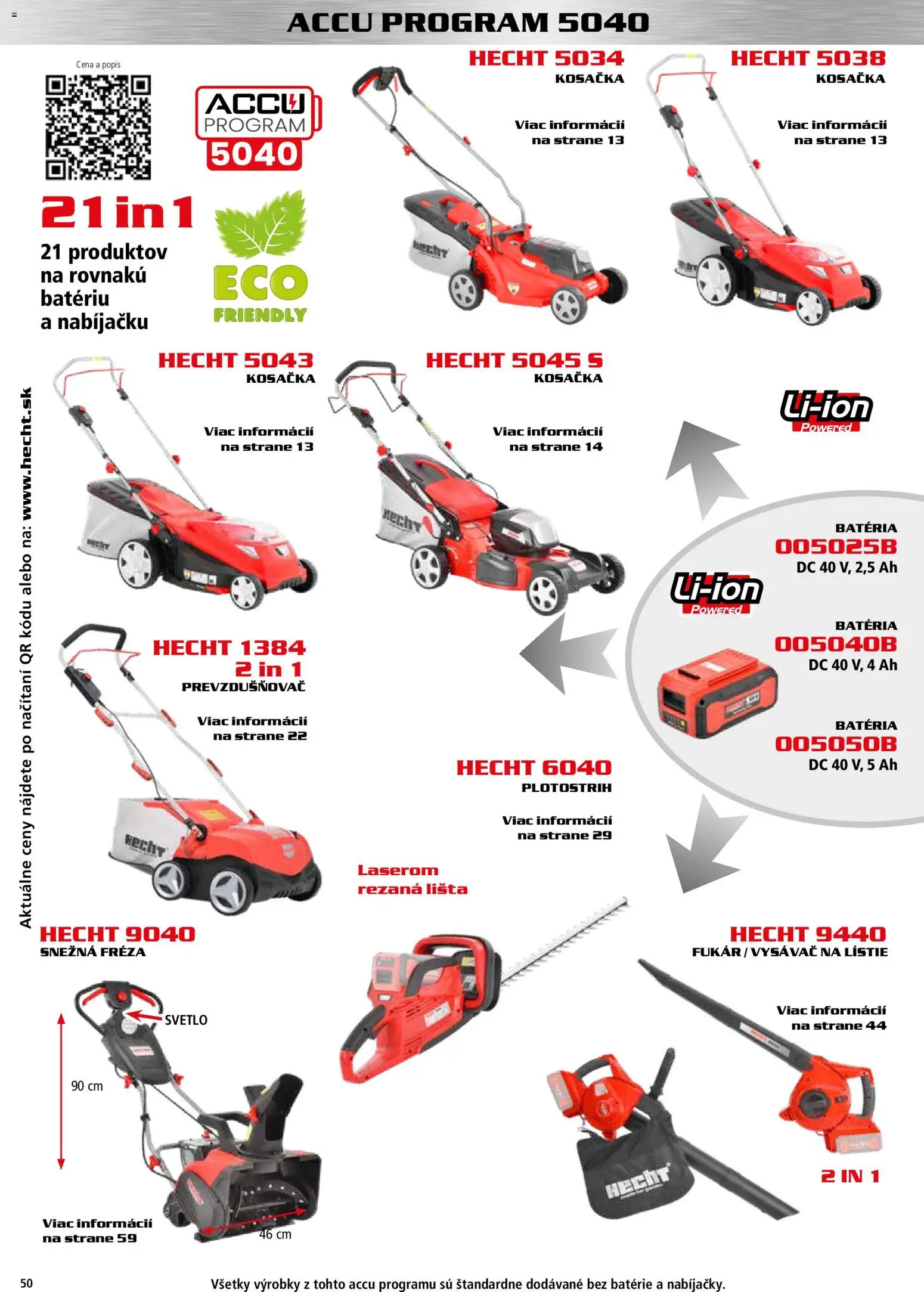 Nové Hecht akcie – leták je platný od 30.10.2025 | Strana: 50 | Produkty: Kosačka, Svetlo, Fréza, Vysávač