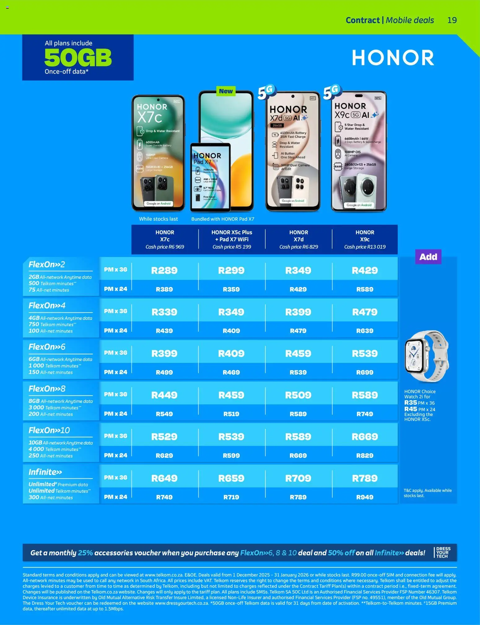 New Telkom catalogue – valid from 01.12.2025 | Page: 19 | Products: Dress, Data, Cover, Watch