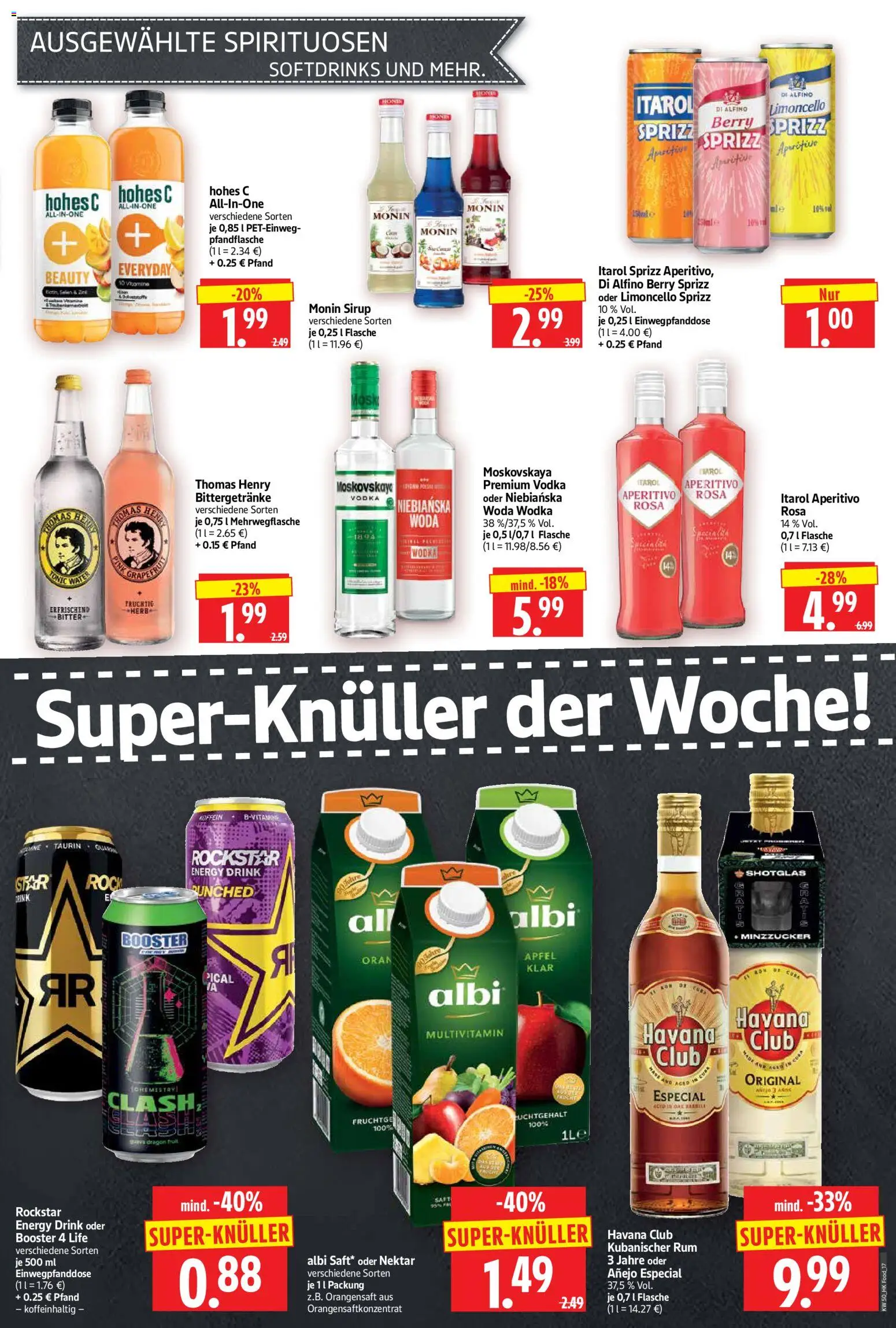 HERKULES Prospekt 	 – gültig ab 08.12.2025 | Seite: 17 | Produkte: Havana club, Energy, Orangensaft, Hohes c