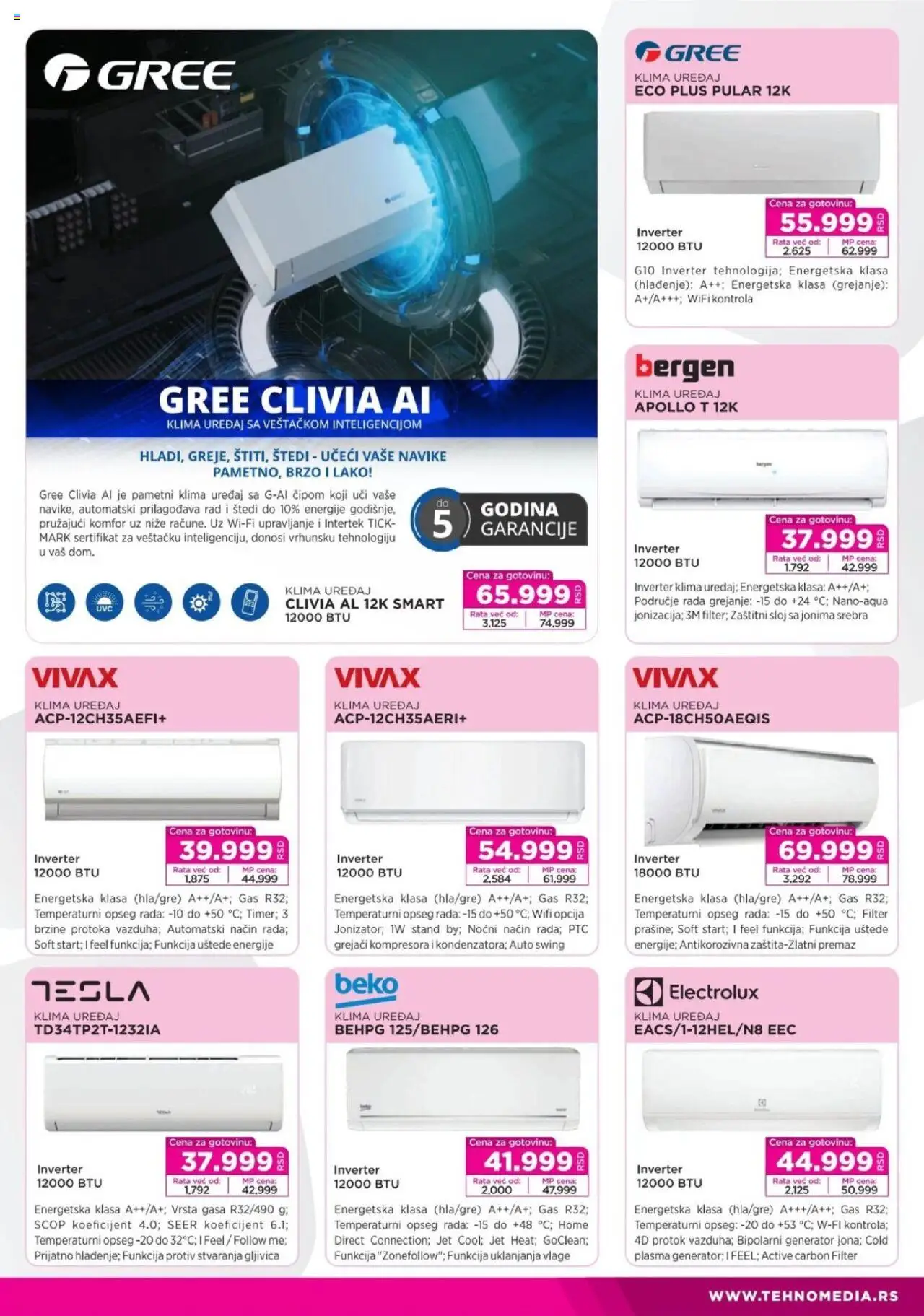 Tehnomedia katalog - važi od 11.08.2025 | Strana: 11 | Proizvode: Inverter klima, Klima