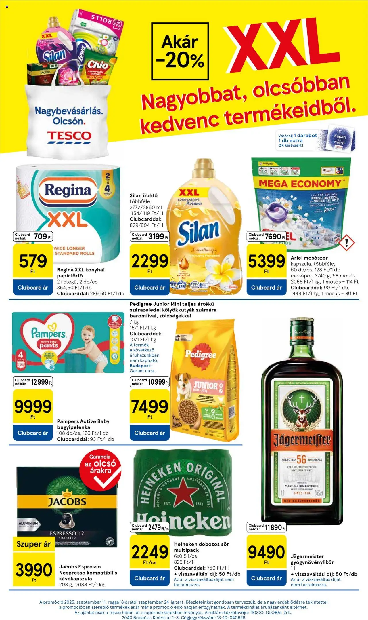 Tesco akciós ujság - amely érvényes a következő dátumtól: 11.09.2025 | Oldal: 5 | Termékek: Jägermeister, Kávékapszula, Heineken, Dobozos sör