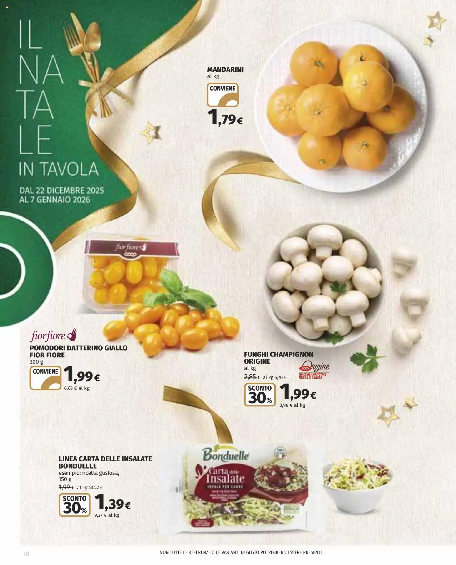 Volantino COOP del 22.12.2025 | Pagina: 10 | Prodotti: Mandarini, Pomodori, Funghi