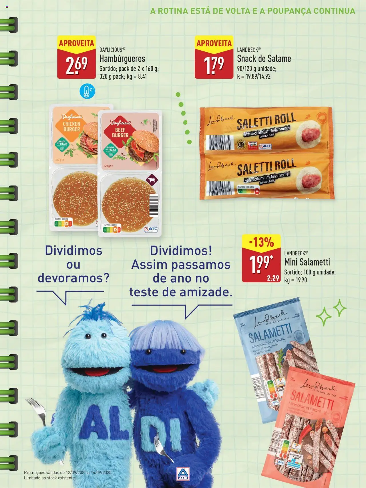 Aldi Especial Regresso às Aulas │ válido de 12.09.2025 | Página: 19 | Produtos: Salame