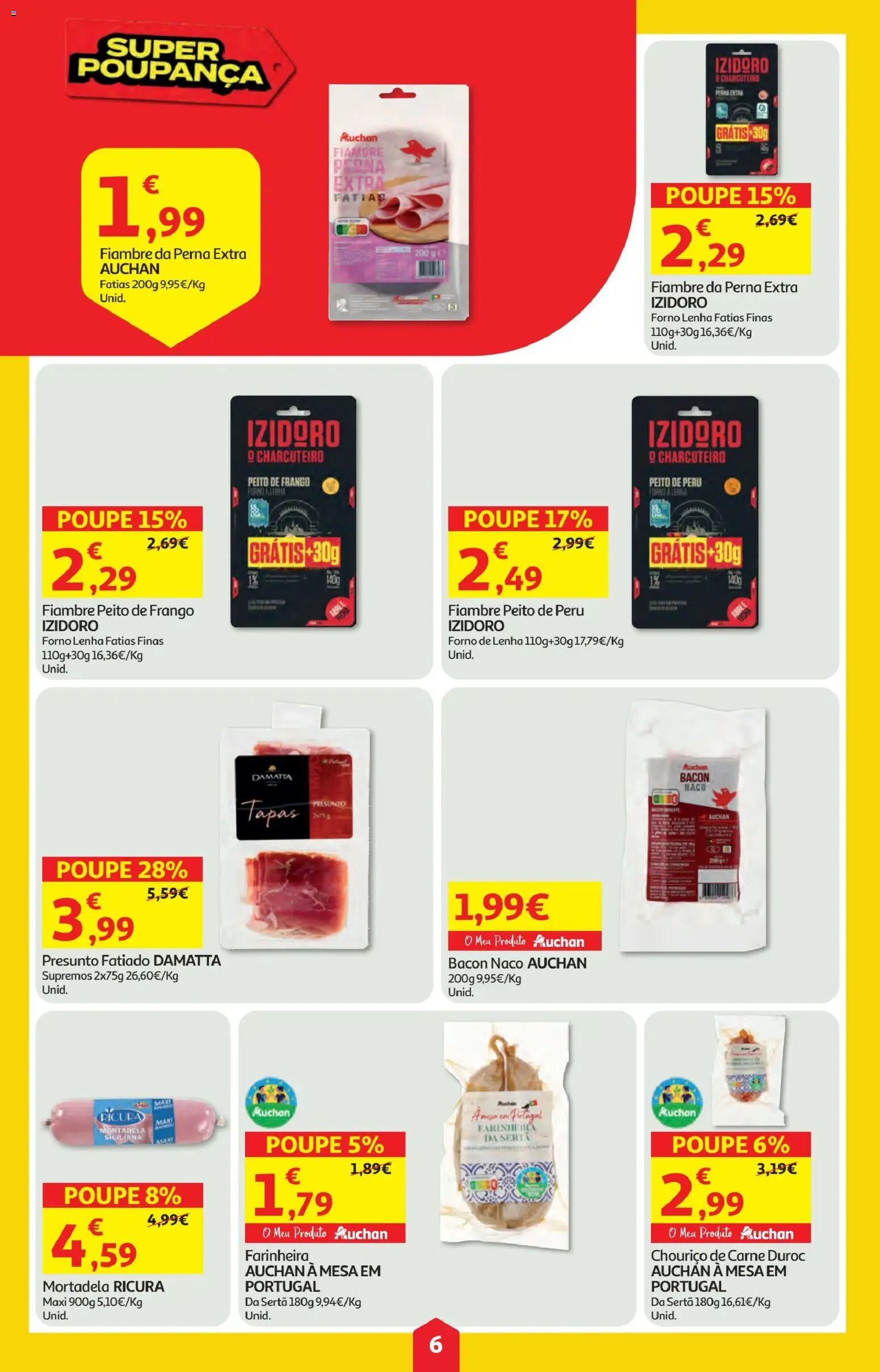 Minipreço folheto │ válido de 19.02.2026 | Página: 6 | Produtos: Bacon, Peito de frango, Peru, Presunto