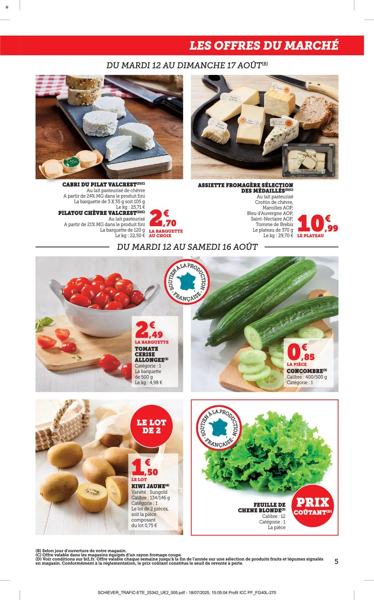 | Page: 5 | Produits: Plateau, Tomate cerise, Lait, Médailles