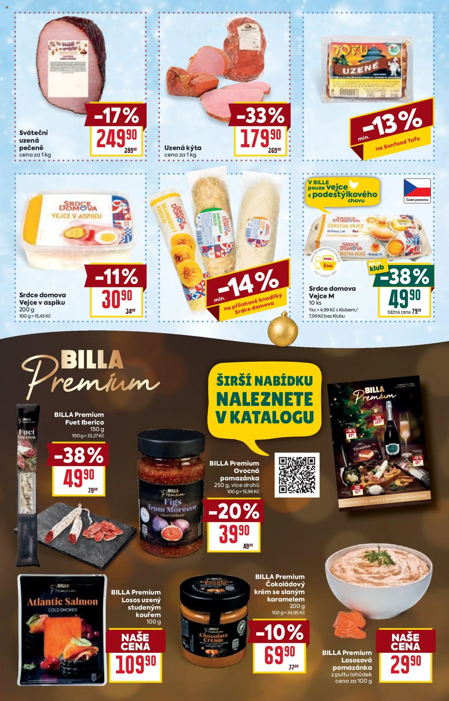 Billa Velký leták od 17.12.2025 | Strana: 19 | Produkty: Krém, Losos, Uzená kýta, Fuet