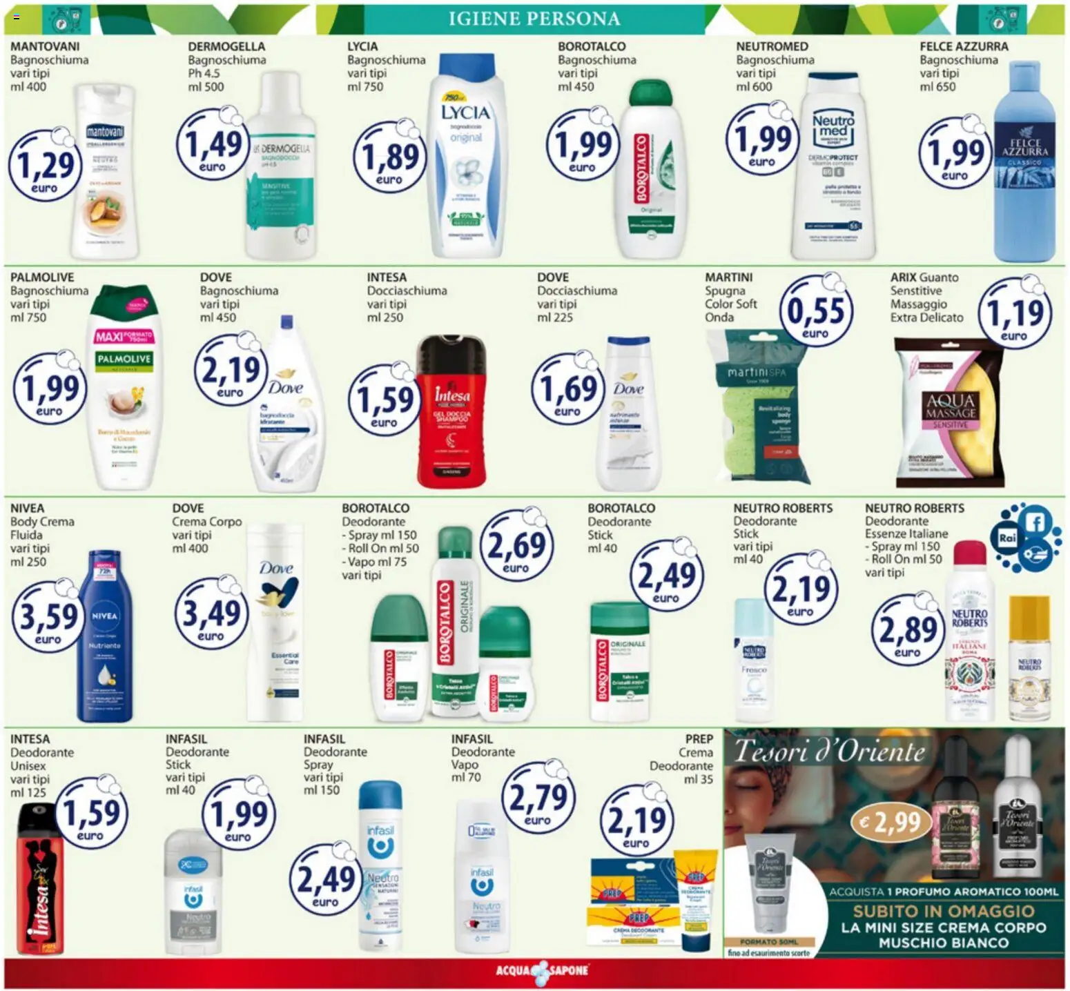 Volantino Acqua e Sapone del 15.12.2025 | Pagina: 6 | Prodotti: Spugna, Crema, Sapone, Deodorante