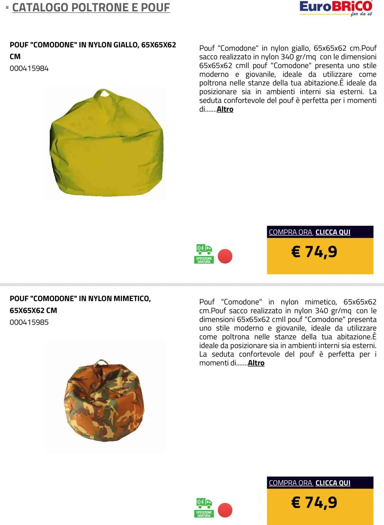 Volantino Eurobrico del 23.07.2025 | Pagina: 38 | Prodotti: Poltrona