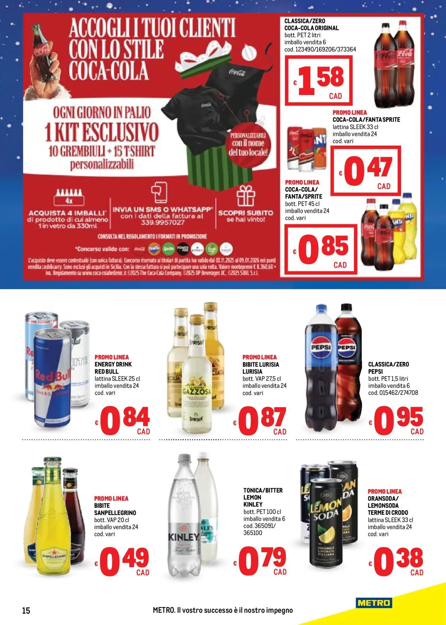Volantino Metro del 20.11.2025 | Pagina: 15 | Prodotti: The, Bibite, Red Bull, Pepsi