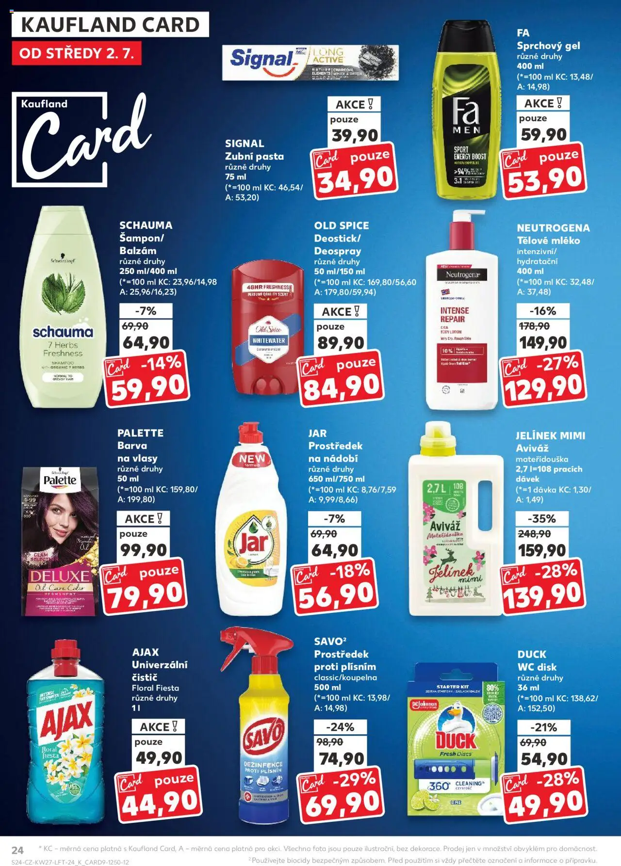Kaufland leták od 02.07.2025 | Strana: 24 | Produkty: Tělové mléko, Aviváž, Old Spice, Body