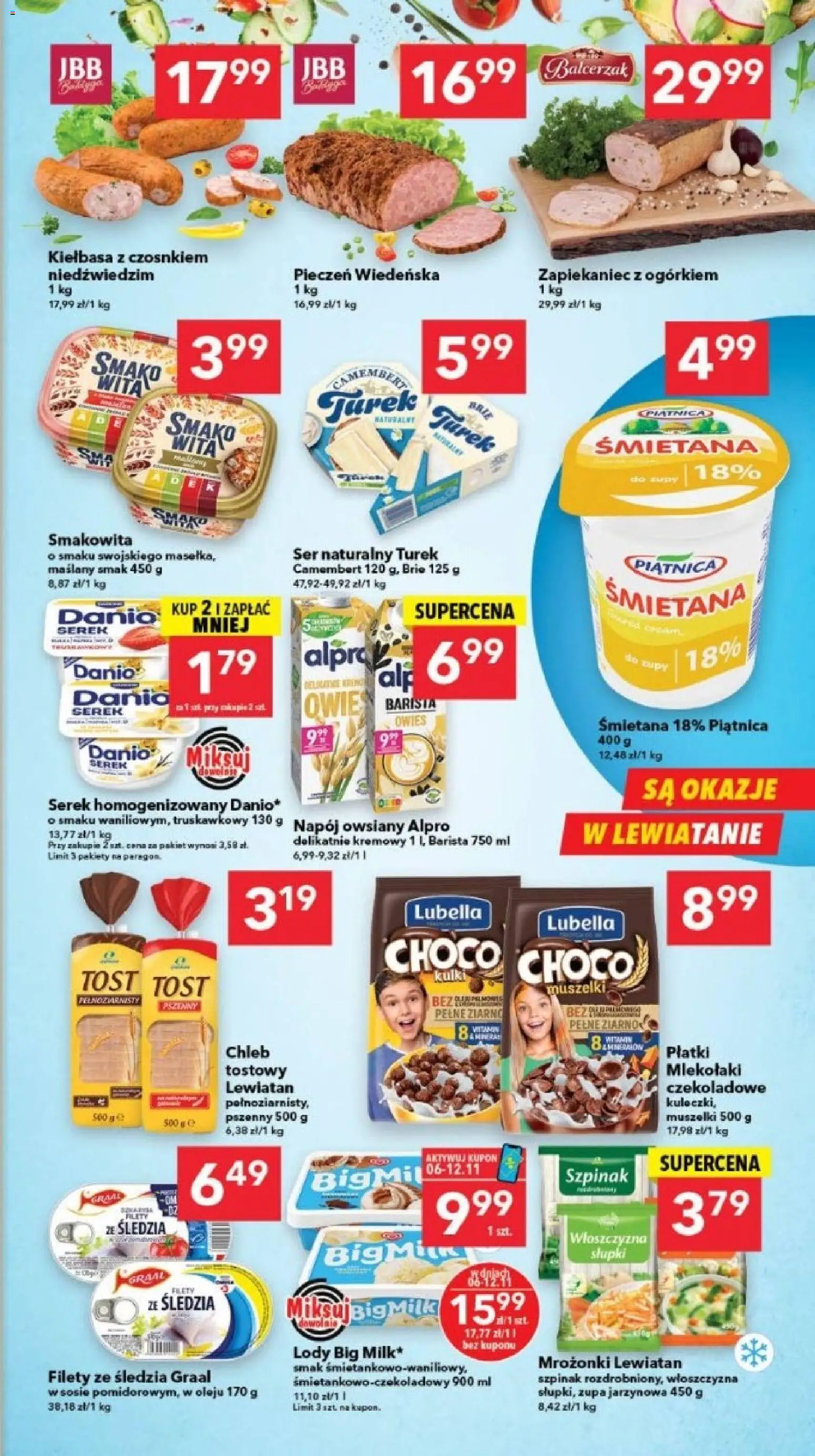 Lewiatan gazetka - Szczecin od 06.11.2025 | Strona: 3 | Produkty: Serek homogenizowany, Serek, Szpinak, Camembert
