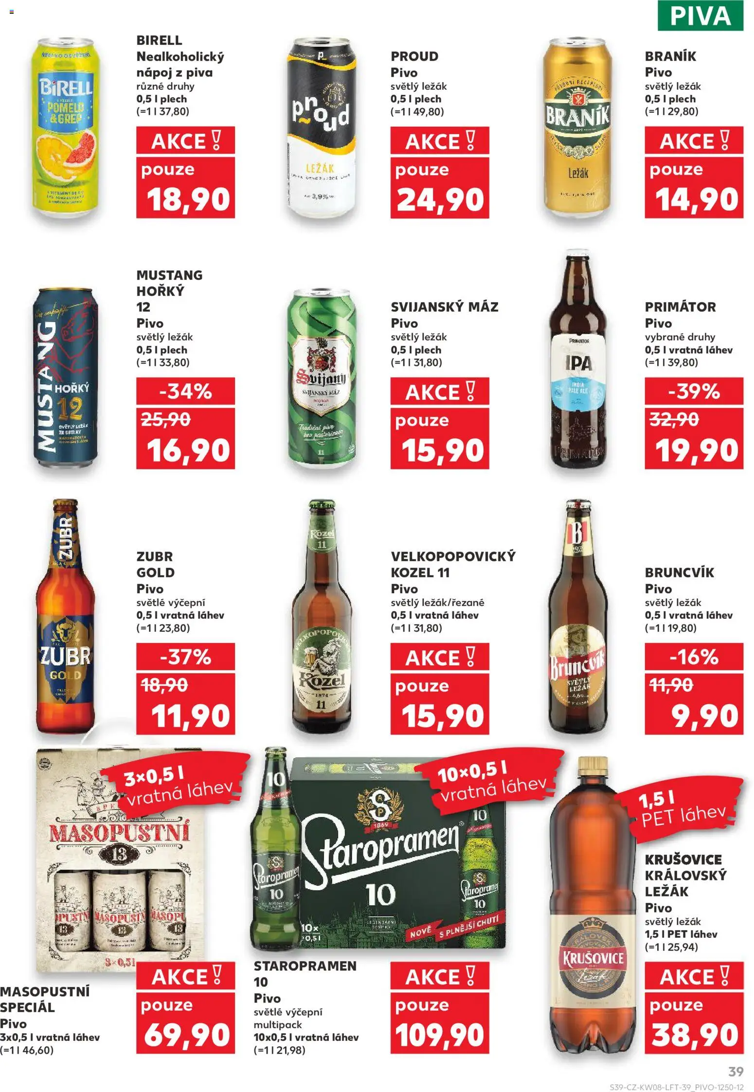 Kaufland leták - Ostrava od 18.02.2026 | Strana: 39 | Produkty: Staropramen 10, Staropramen, Birell, Svijanský Máz