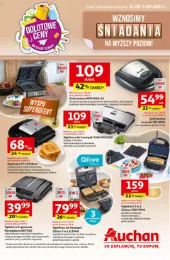 Pogląd oferty "Auchan Gazetka - Wznosimy śniadania na wyższy poziom Hipermarket" - ważna od 21.08.2025