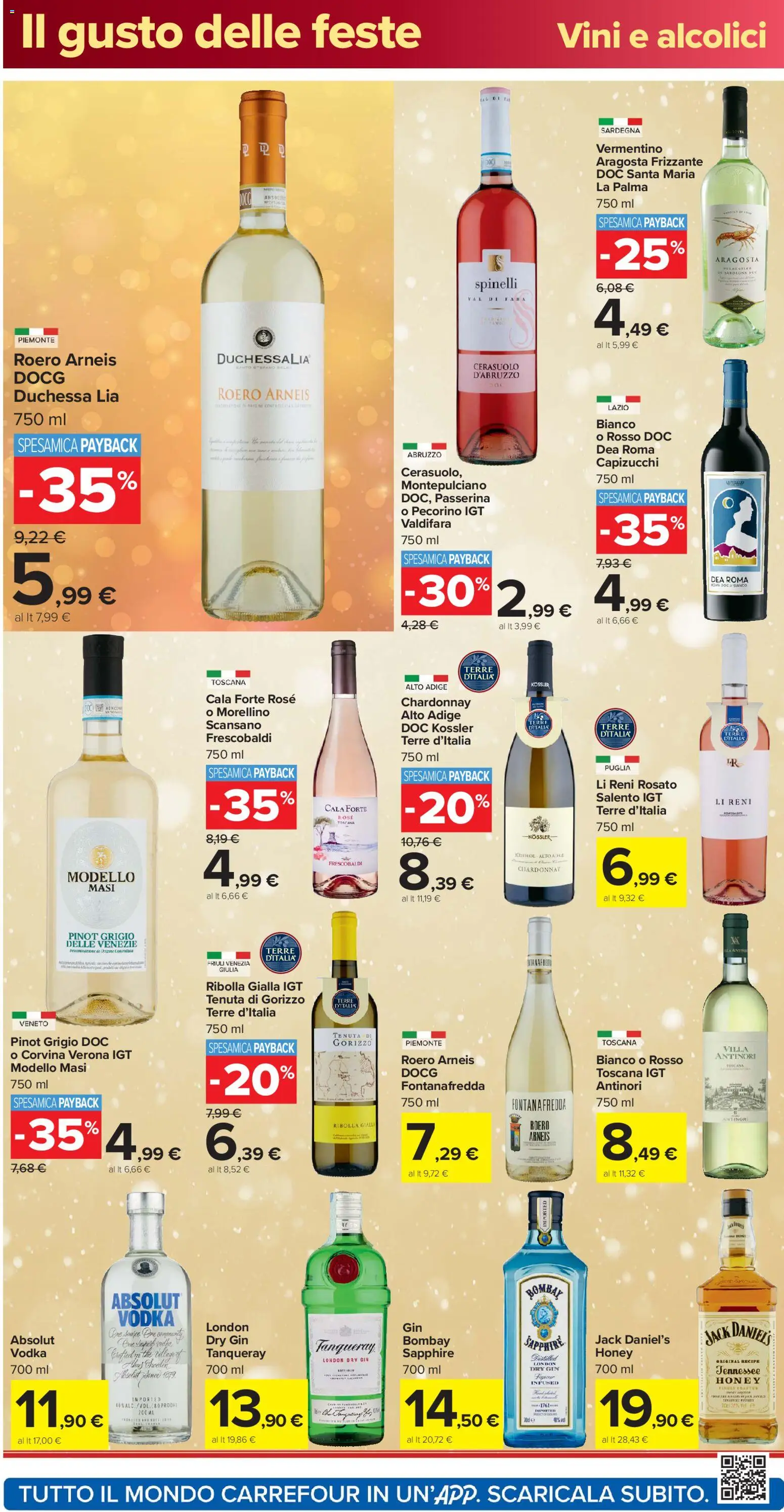 Volantino Carrefour del 16.12.2025 | Pagina: 6 | Prodotti: Gin, Vodka, The, Pecorino
