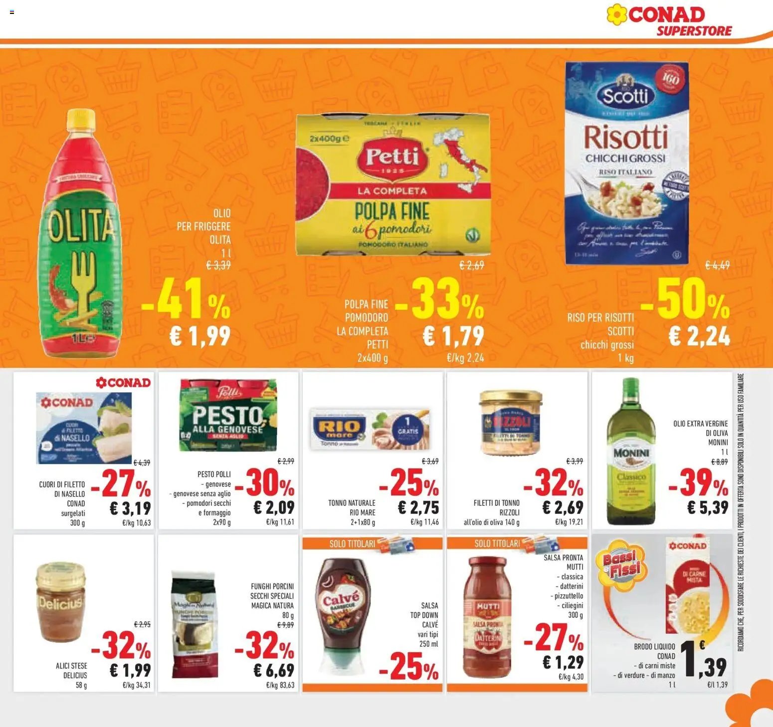 Volantino Conad del 14.01.2026 | Pagina: 9 | Prodotti: Pomodoro, Olio extra vergine, Mutti, Pomodori secchi