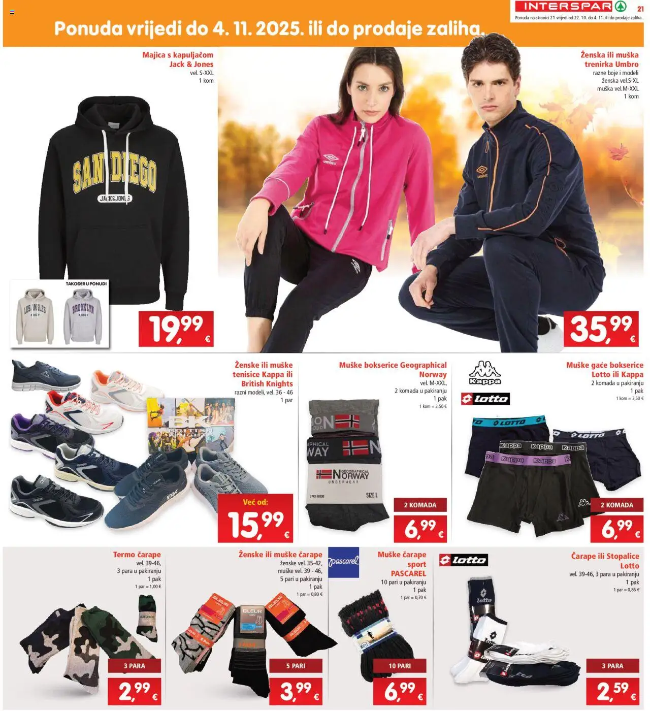 Interspar katalog | vrijedi od 22.10.2025 | Stranica: 23 | Proizvodi: Majica, Čarape, Bokserice, Tenisice