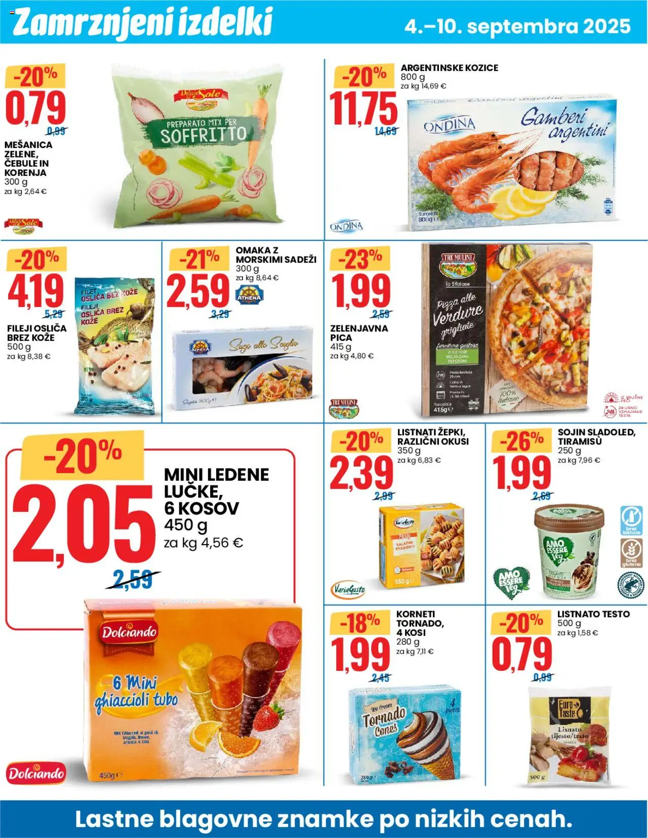 Novi Eurospin katalog ponudbe – veljaven od 04.09.2025 | Stran: 2 | Izdelki: Kozice, Pica, Omaka