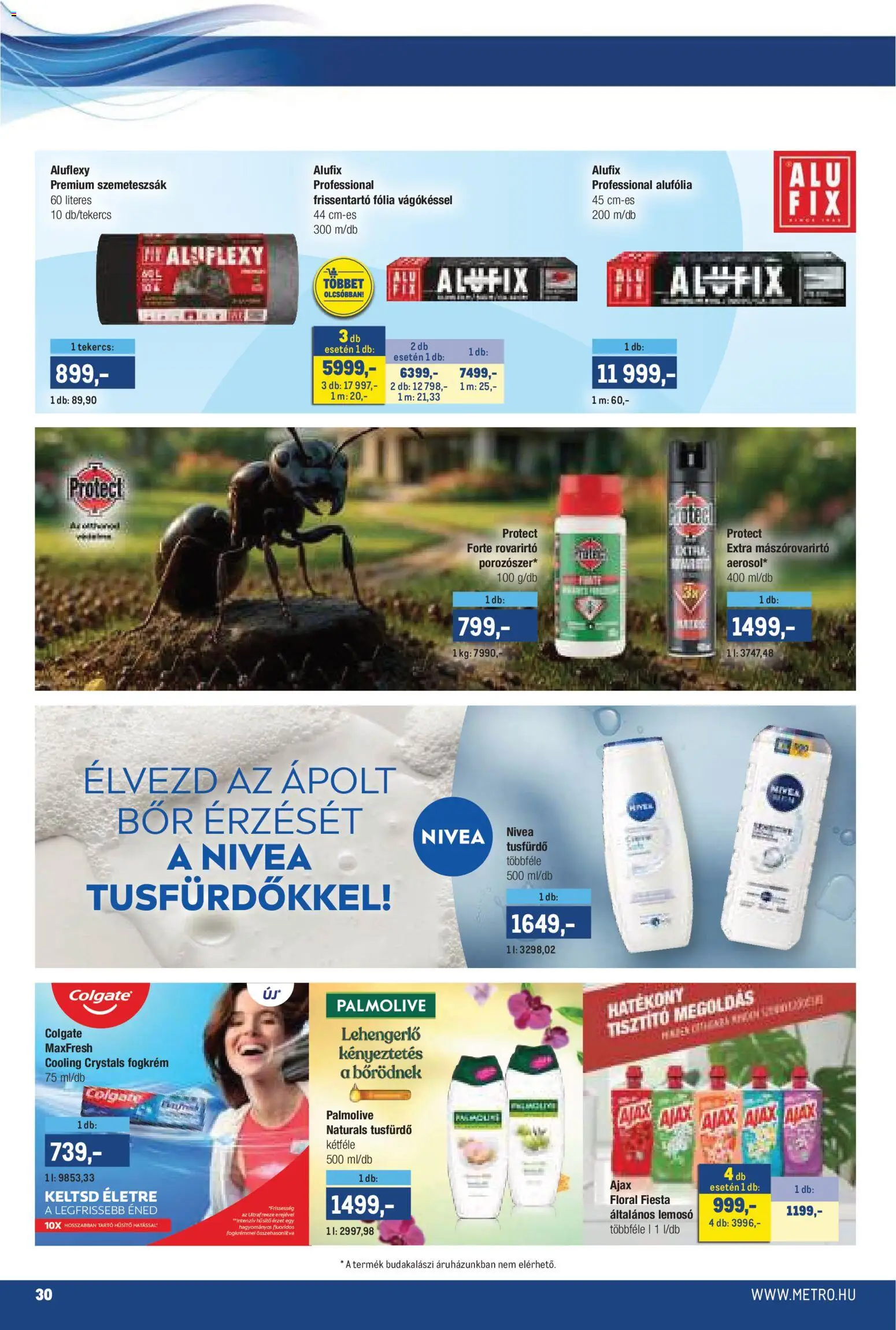 Metro akciós ujság - amely érvényes a következő dátumtól: 02.05.2026 | Oldal: 30 | Termékek: Szemeteszsák, Bor, Tusfürdő, Fogkrém