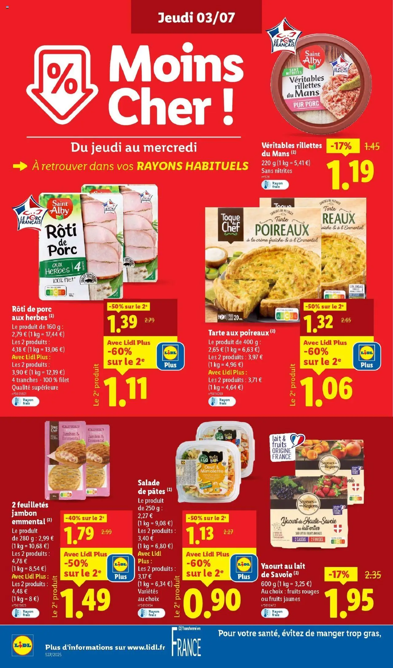  | Page: 10 | Produits: Lait, Yaourt, Jambon, Pâtes
