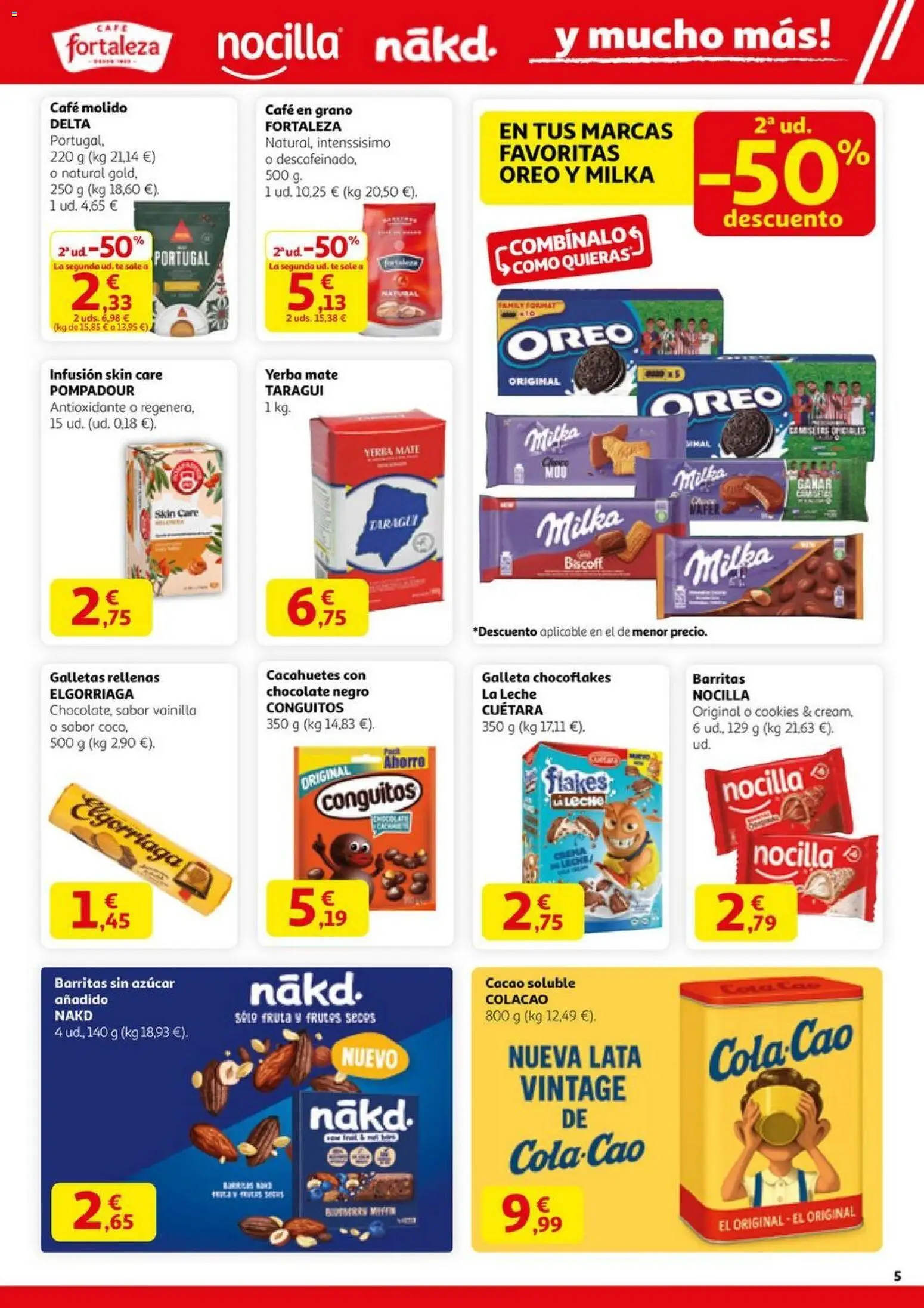 Alcampo - HP Nacional  │ válido desde el 23.10.2025 | Página: 5 | Productos: Chocolate, Té, Galletas rellenas, Cacao soluble