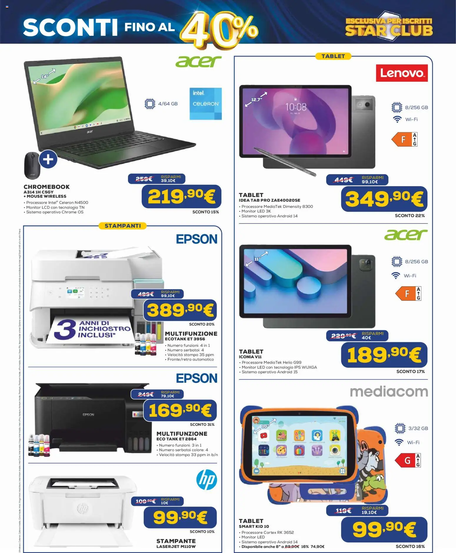 Volantino Euronics del 23.04.2026 | Pagina: 27 | Prodotti: Tablet, Stampante, Mouse, Stampa