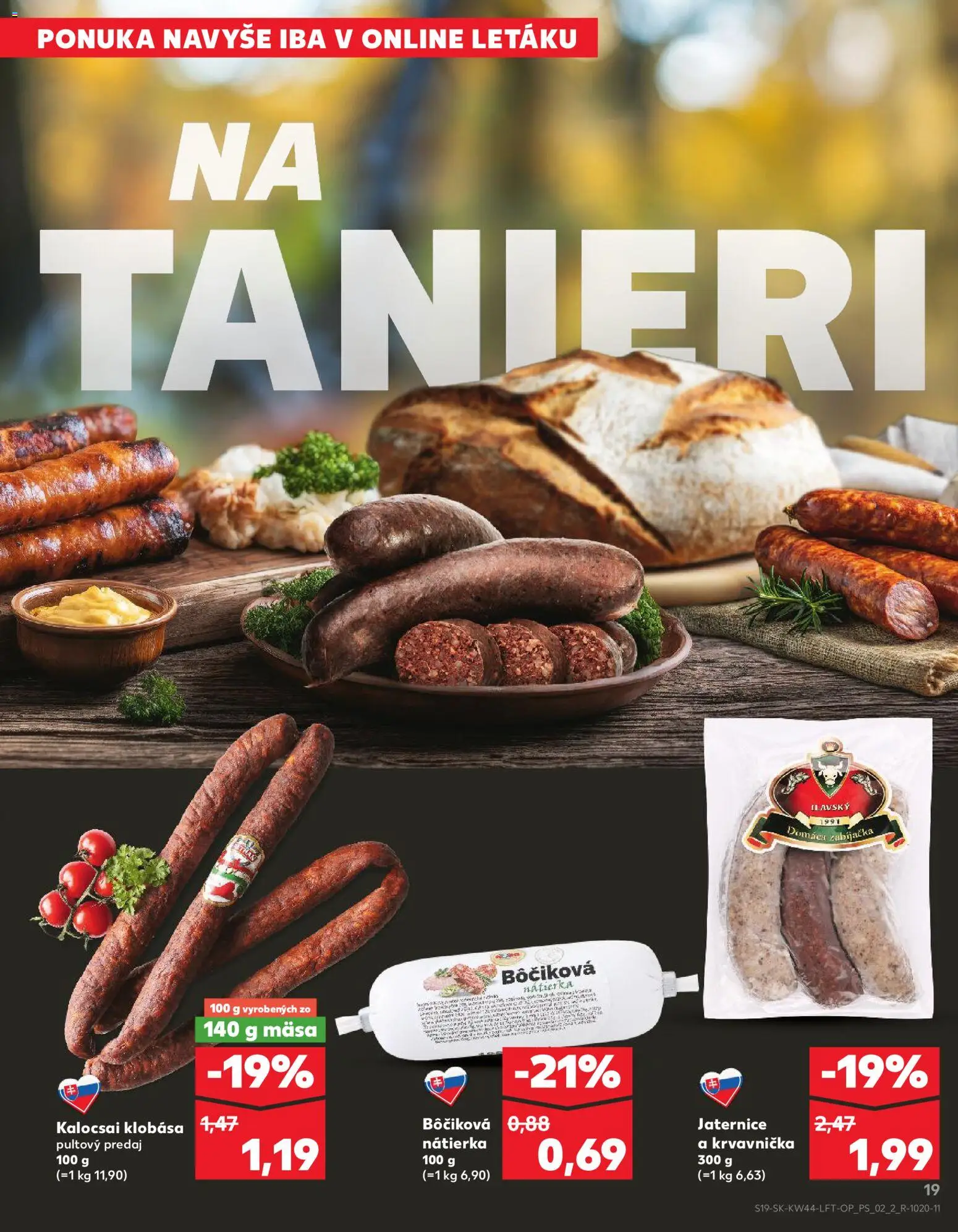 Nové Kaufland akcie – leták je platný od 30.10.2025 | Strana: 19 | Produkty: Klobása