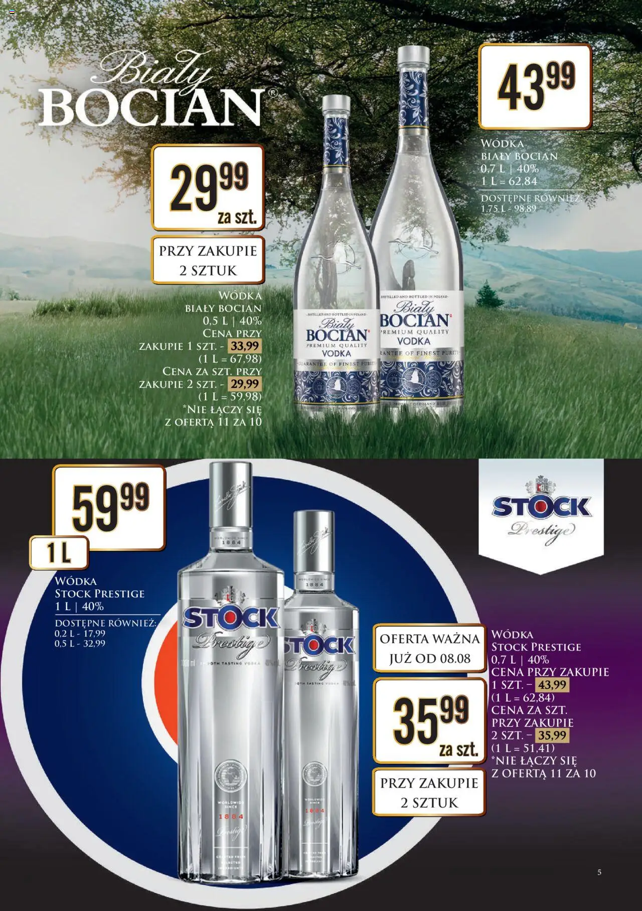 Dino Gazetka alkoholowa od 11.08.2025 | Strona: 5 | Produkty: Wódka Stock, Vodka, Wódka