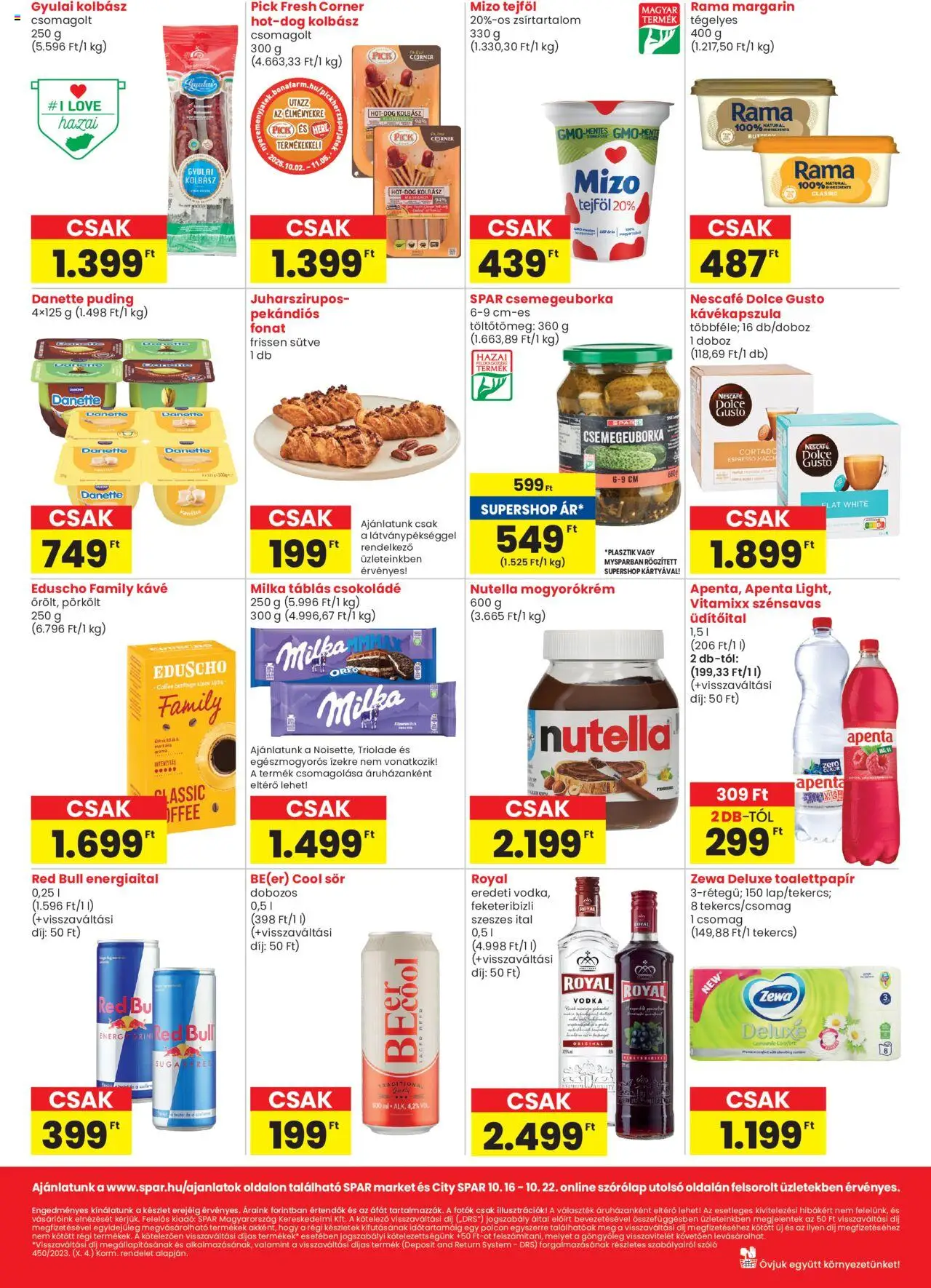Spar akciós ujság - amely érvényes a következő dátumtól: 16.10.2025 | Oldal: 2 | Termékek: Szőlő, Nescafé, Rama, Gyulai kolbász