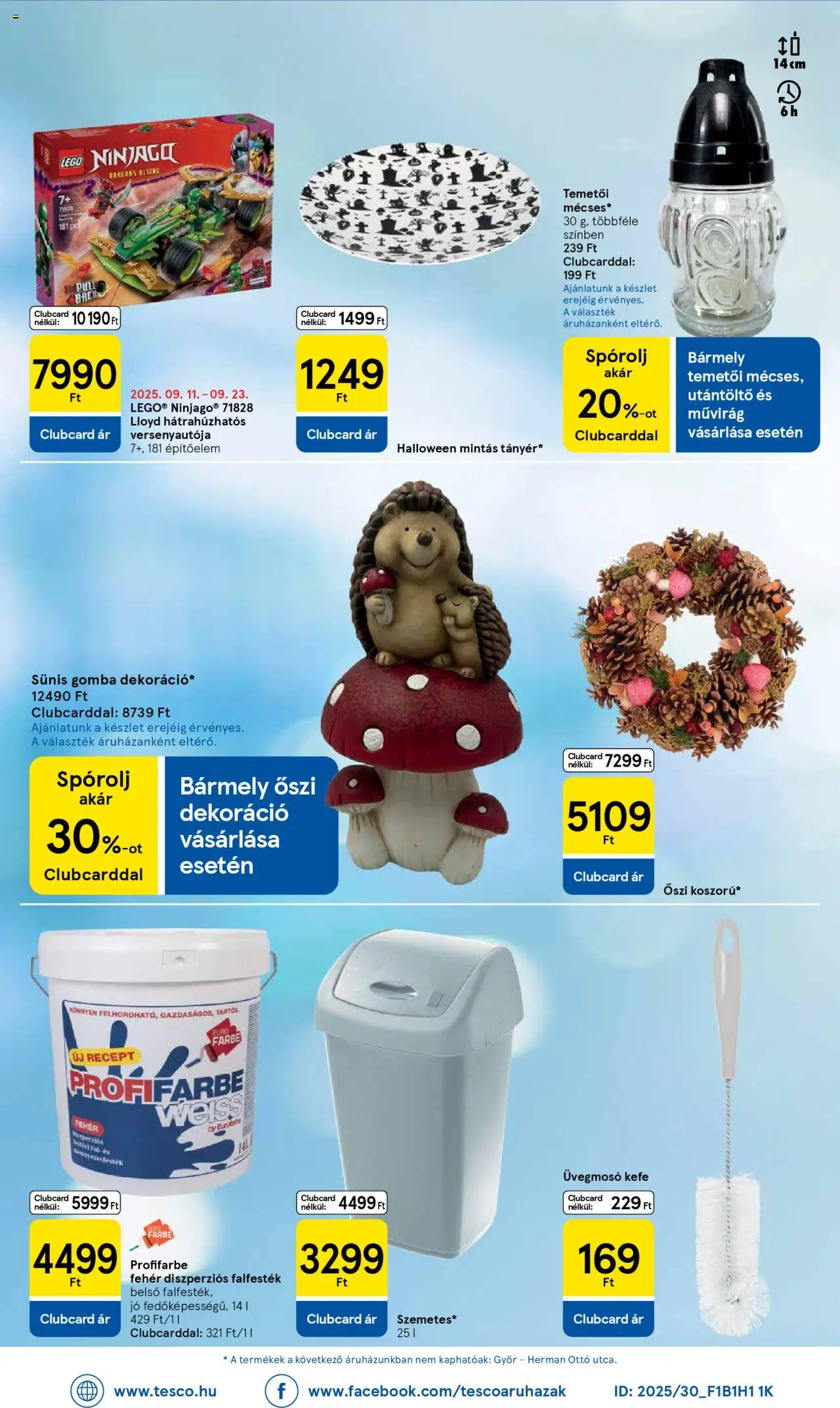 Tesco akciós ujság - amely érvényes a következő dátumtól: 18.09.2025 | Oldal: 8 | Termékek: PC, Gomba, Művirág, Dekoráció