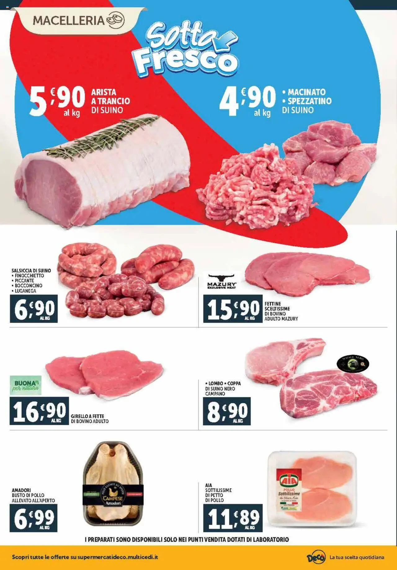 Volantino Decò del 04.10.2025 | Pagina: 4 | Prodotti: Bovino, Pollo, Salsiccia, Girello