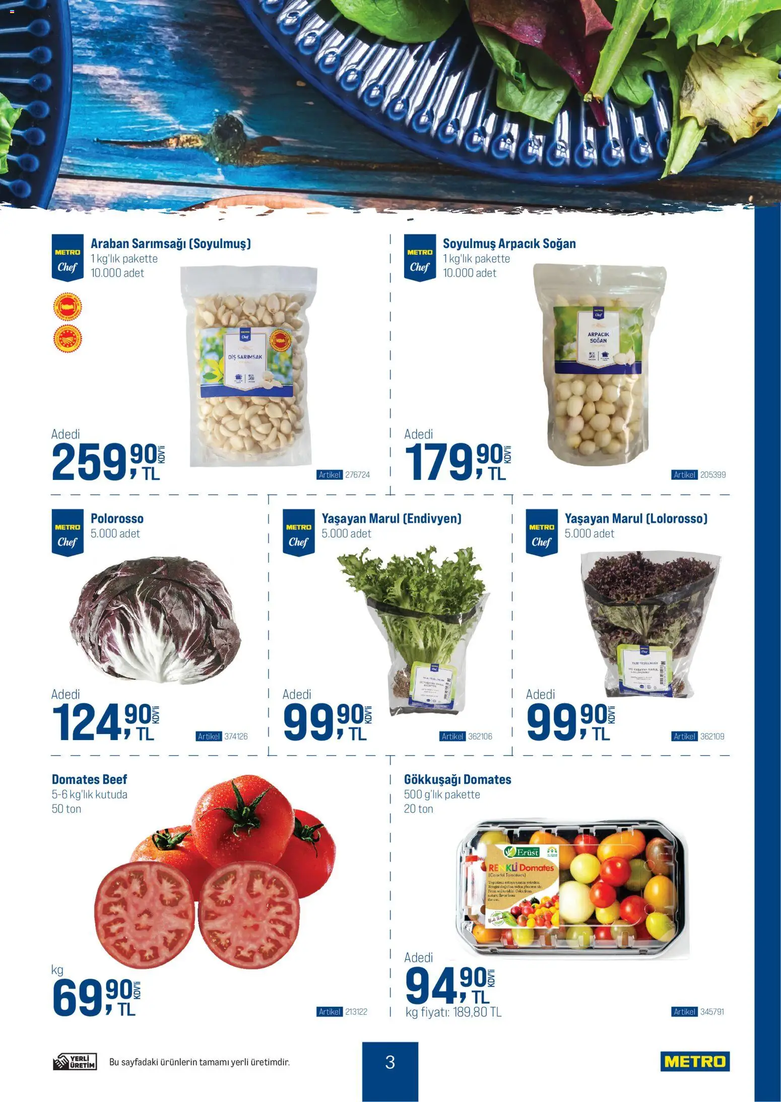 Metro - Dünya Mutfakları - 26.11.2025 tarihinden itibaren geçerlidir | Sayfa: 3 | Ürünler: Domates, Soğan, Sarımsak, Marul