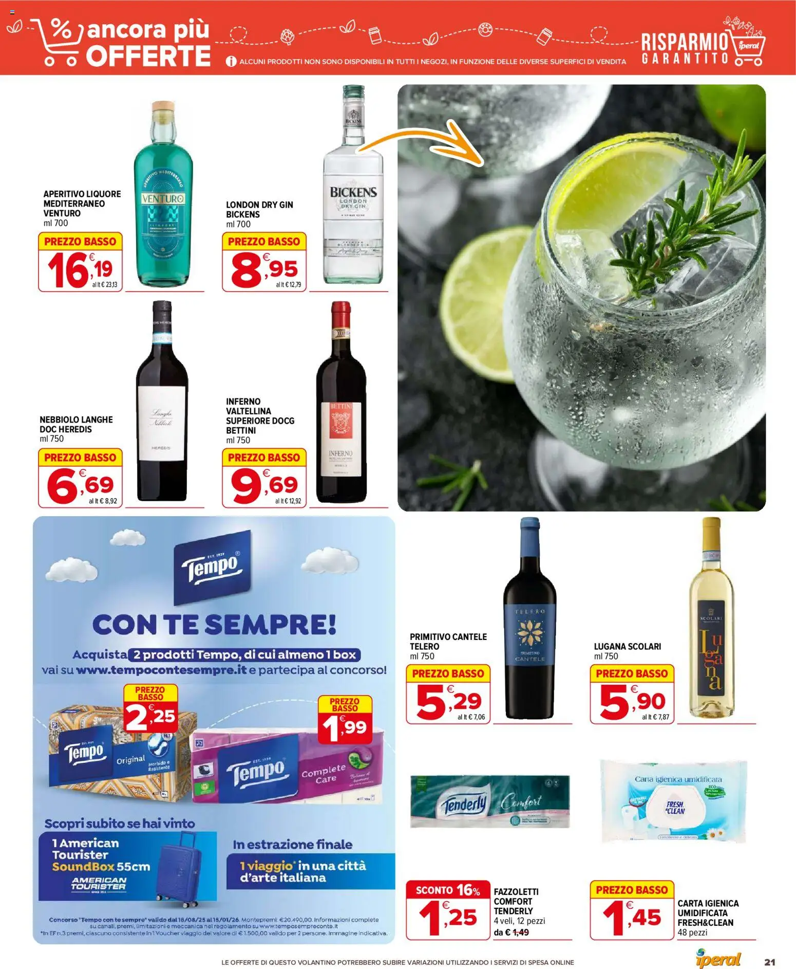 Volantino Iperal del 12.11.2025 | Pagina: 21 | Prodotti: Carta igienica, Fazzoletti, Liquore, Aperitivo