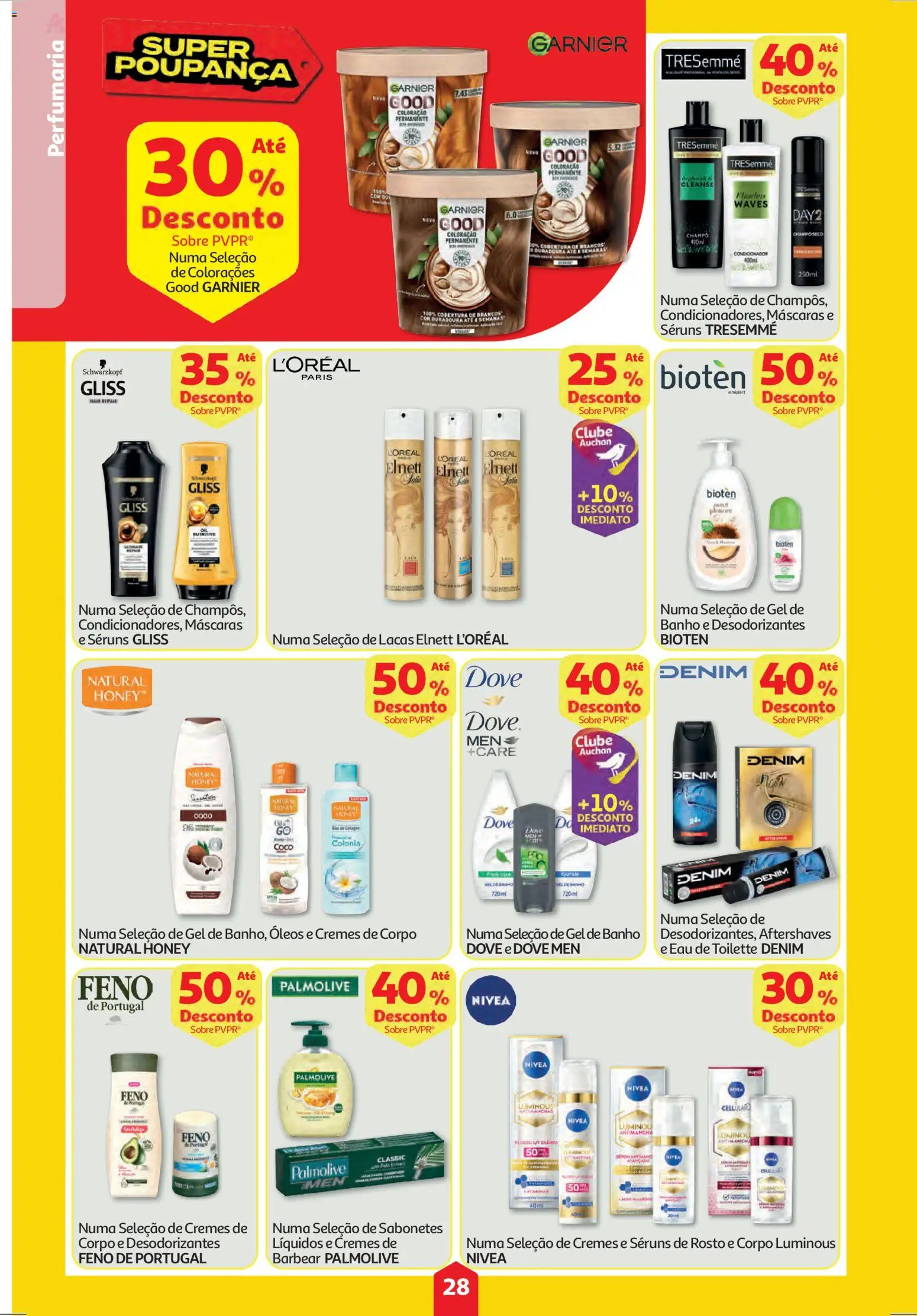 Auchan folheto │ válido de 30.04.2026 | Página: 28 | Produtos: Eau de toilette, Condicionador, Gel de banho, Banho
