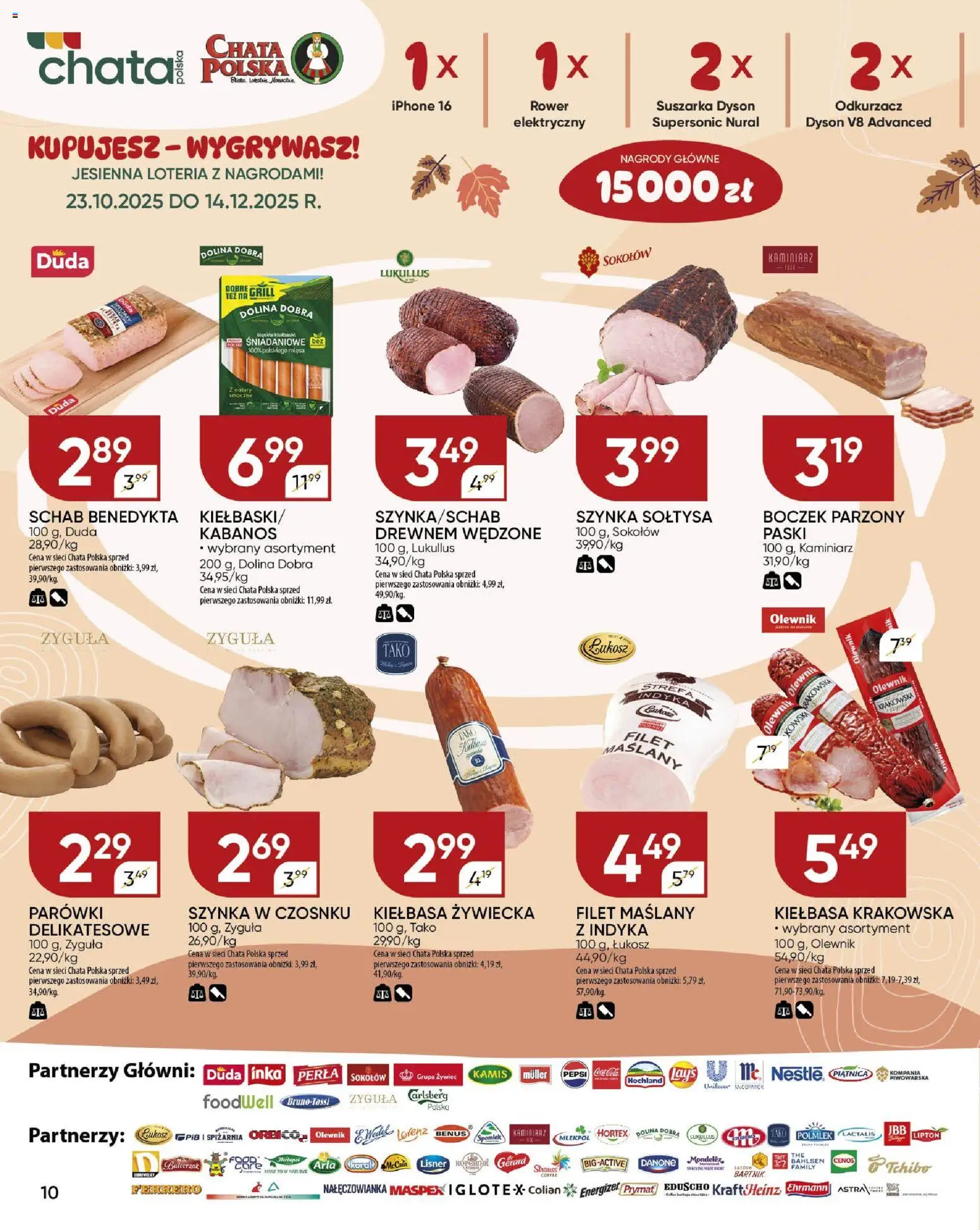 Chata Polska Gazetka od 20.11.2025 | Strona: 10 | Produkty: Kiełbasa, Pepsi, Tchibo, Boczek