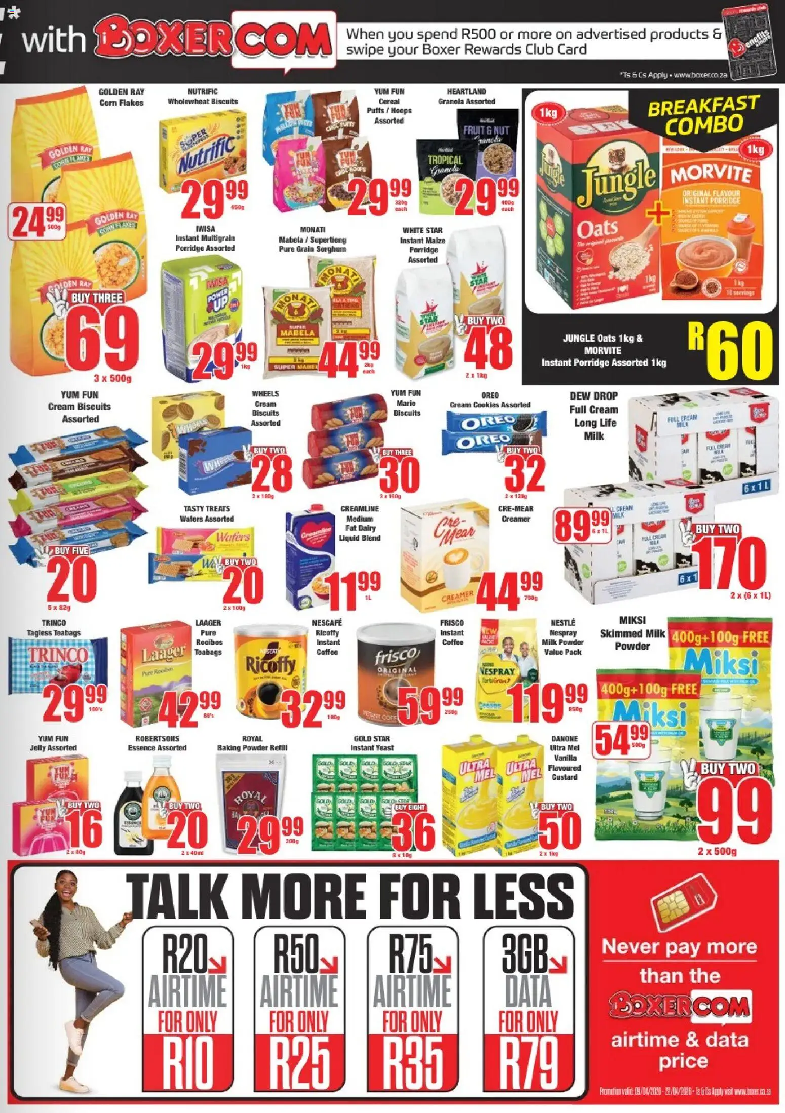 New Boxer catalogue – valid from 09.04.2026 | Page: 5 | Products: Oats, Creamer, Dairy blend, Estuche organizador de viaje