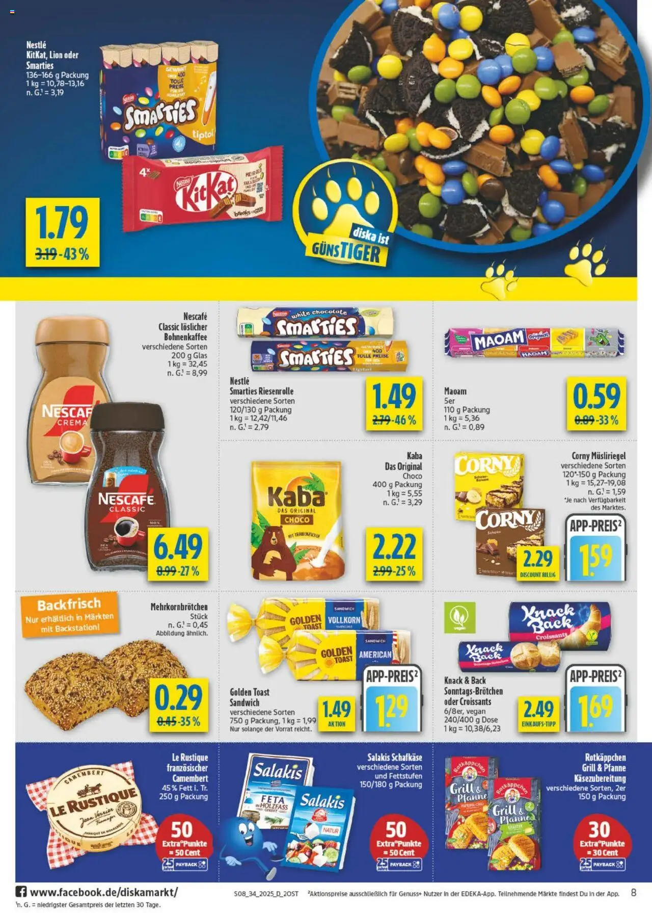 Diska - diska Angebote Sachsen-Thüringen KW34 - gültig ab dem 18.08.2025 | Seite: 8 | Produkte: Nescafe, Feta, Toast, Rotkäppchen