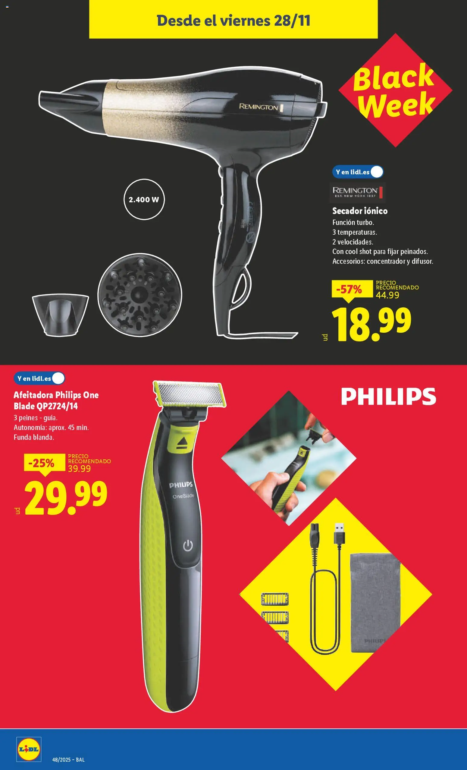Lidl - Black Friday │ válido desde el 24.11.2025 | Página: 22 | Productos: Afeitadora, Funda