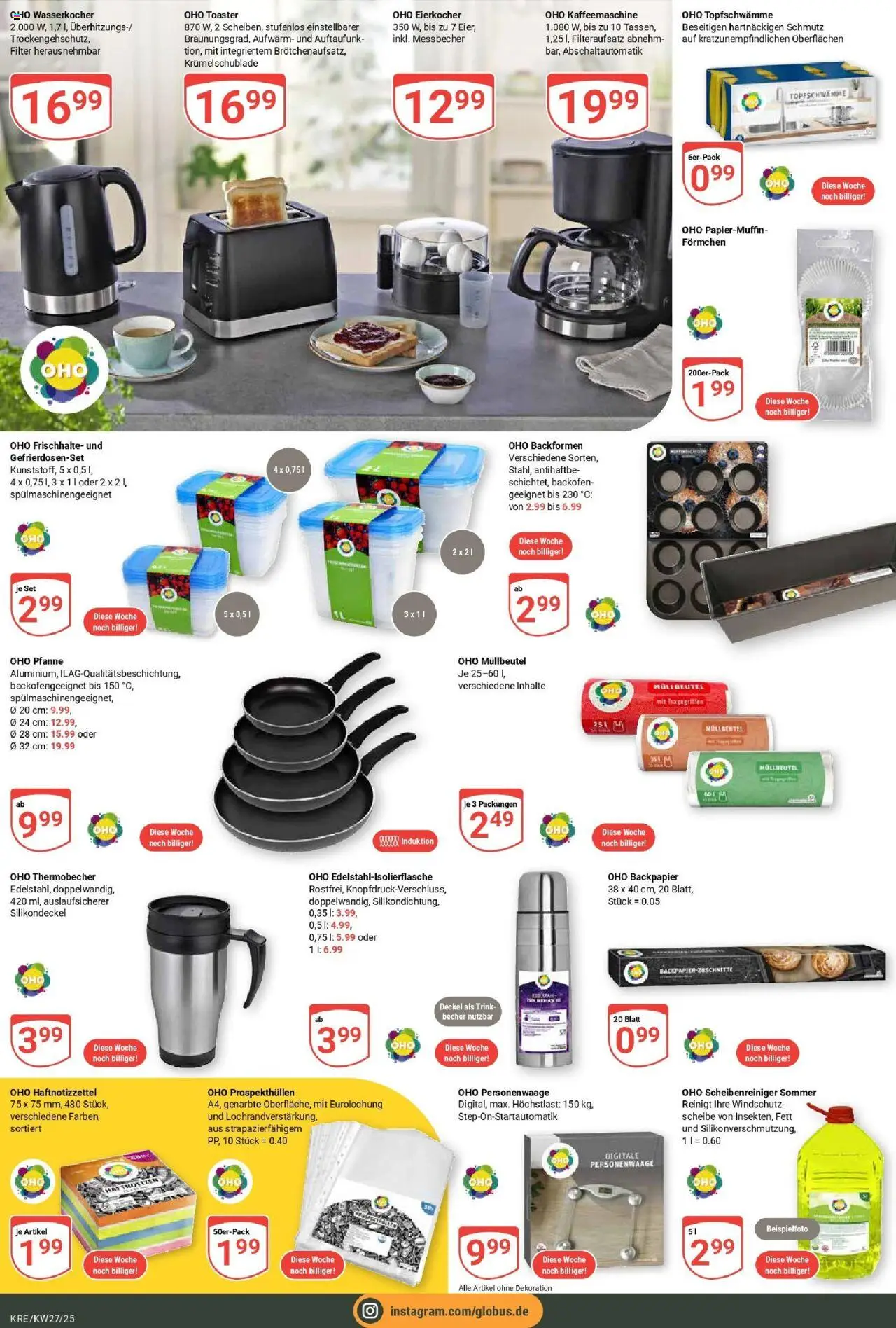 Globus prospekt Krefeld	 - gültig ab dem 29.06.2025 | Seite: 25 | Produkte: Kaffeemaschine, Toaster, Backofen, Eierkocher