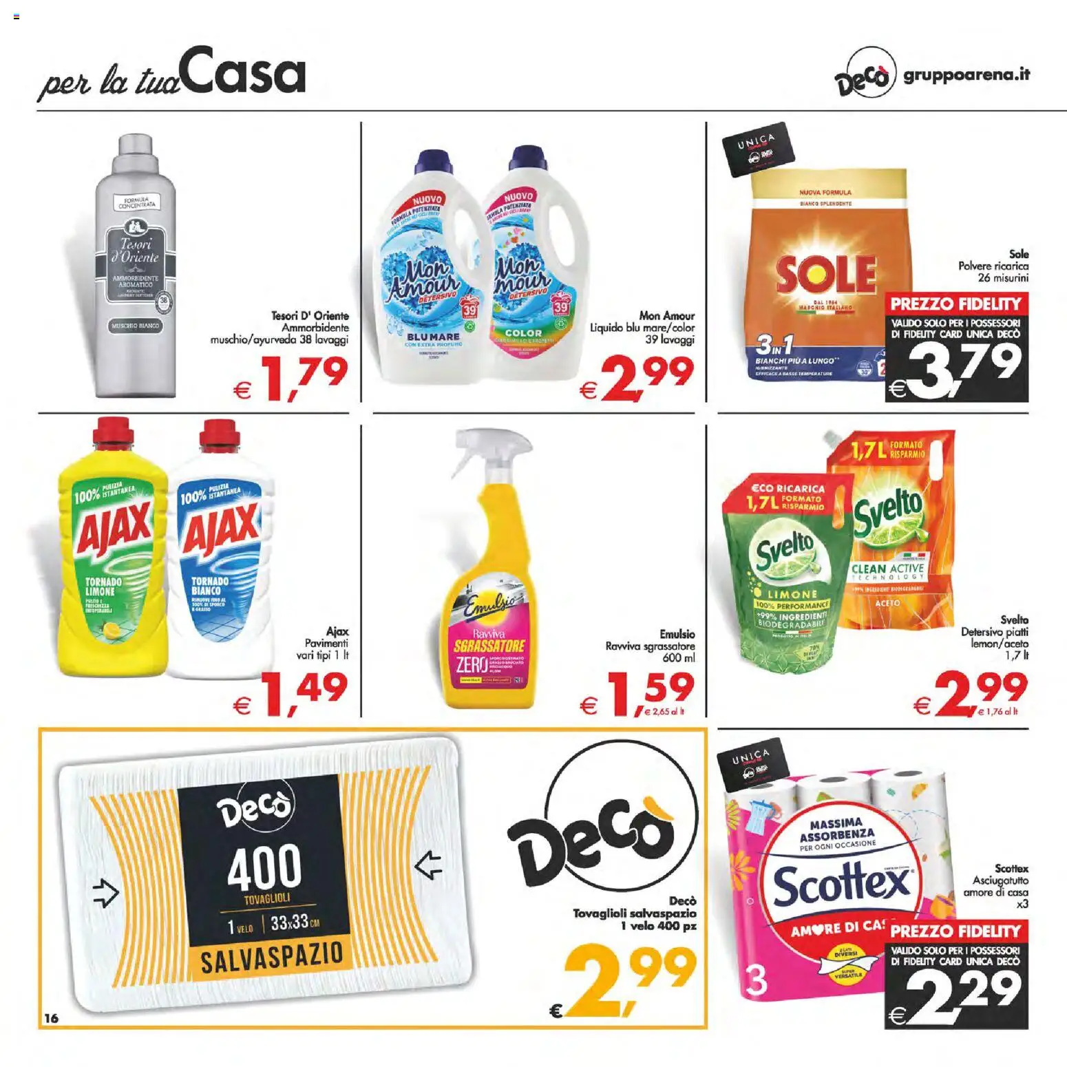 Volantino Decò del 14.11.2025 | Pagina: 16 | Prodotti: Ammorbidente, Sgrassatore, Limone, Asciugatutto