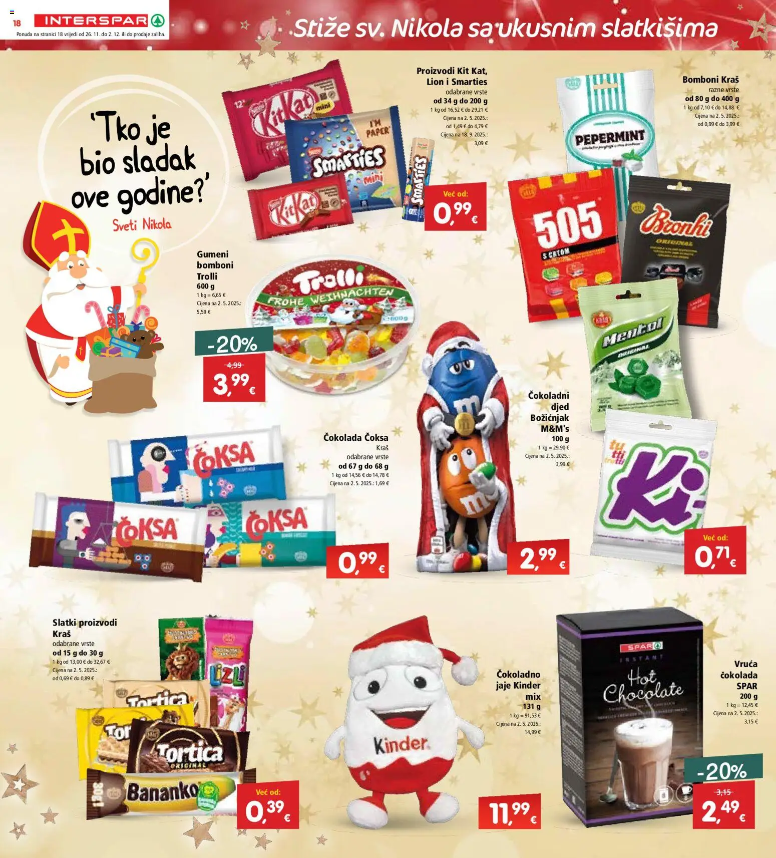 Interspar katalog | vrijedi od 26.11.2025 | Stranica: 22 | Proizvodi: Čokolada, Bomboni