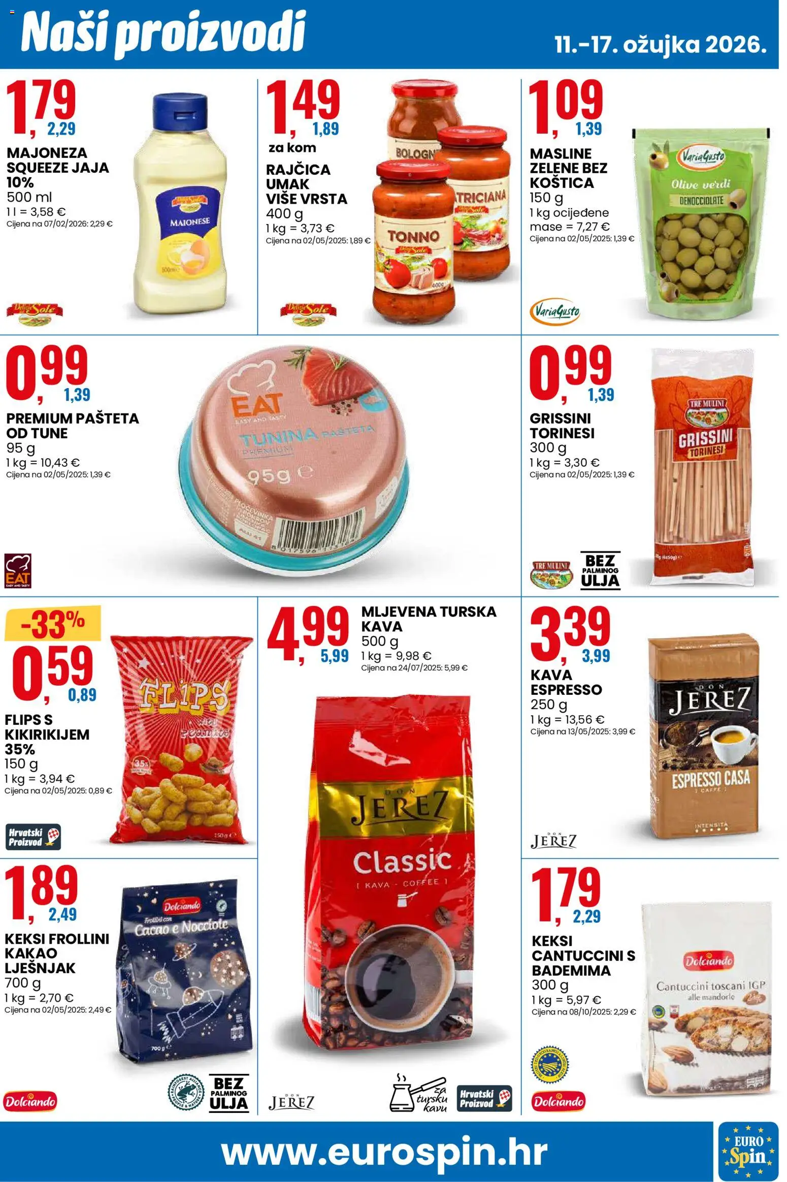 Eurospin katalog | vrijedi od 11.03.2026 | Stranica: 5 | Proizvodi: Flips, Keksi, Lješnjak, Majoneza