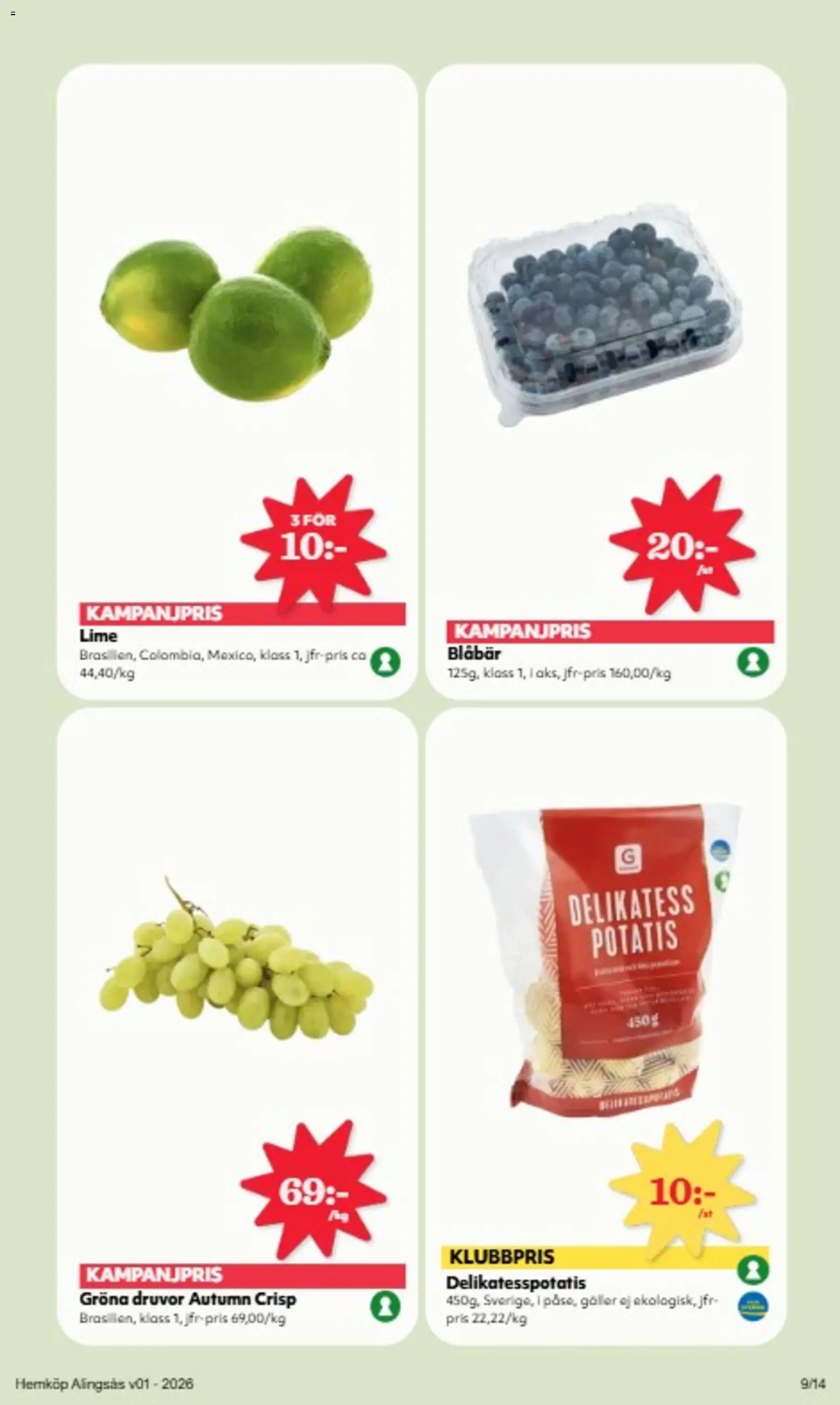 Hemköp reklamblad aktuell från 29.12.2025 | Sida: 9 | Produkter: Galler, Chips, Lime, Blåbär